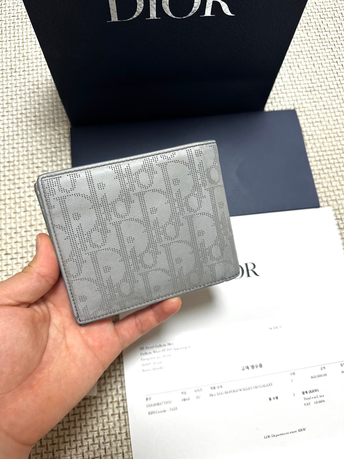 [OS/백화점판] 디올 오블리크 갤럭시 그레이 반지갑 상품이미지3