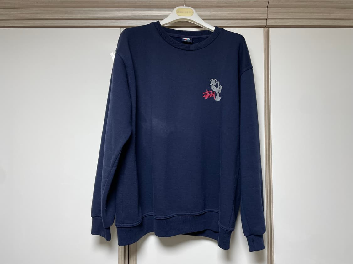 [L] 빈티지 90s stussy 올드 스투시 스웻셔츠 네이비 상품이미지1