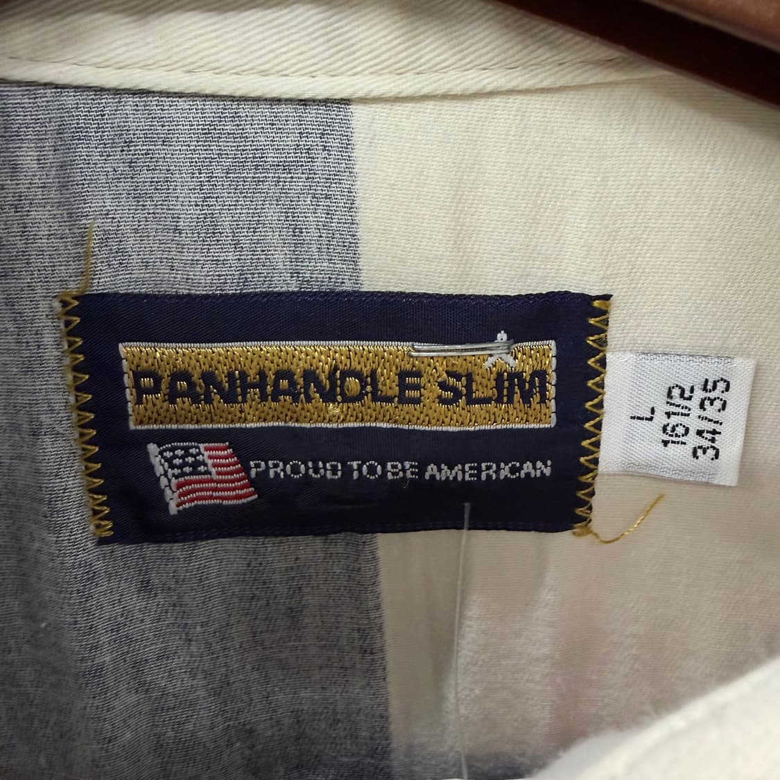 USA VINTAGE 아메리칸 데님셔츠 버티컬 스트라이프 패턴 백 요크컷 상품이미지7