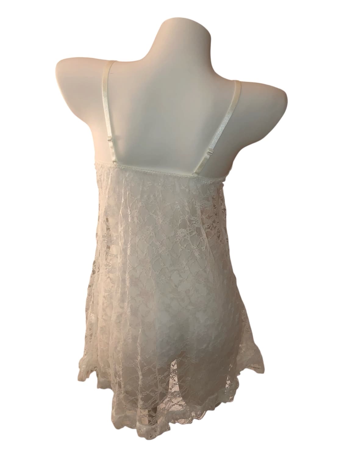 리본 프릴 레이스 슬리브리스 원피스 상품이미지2