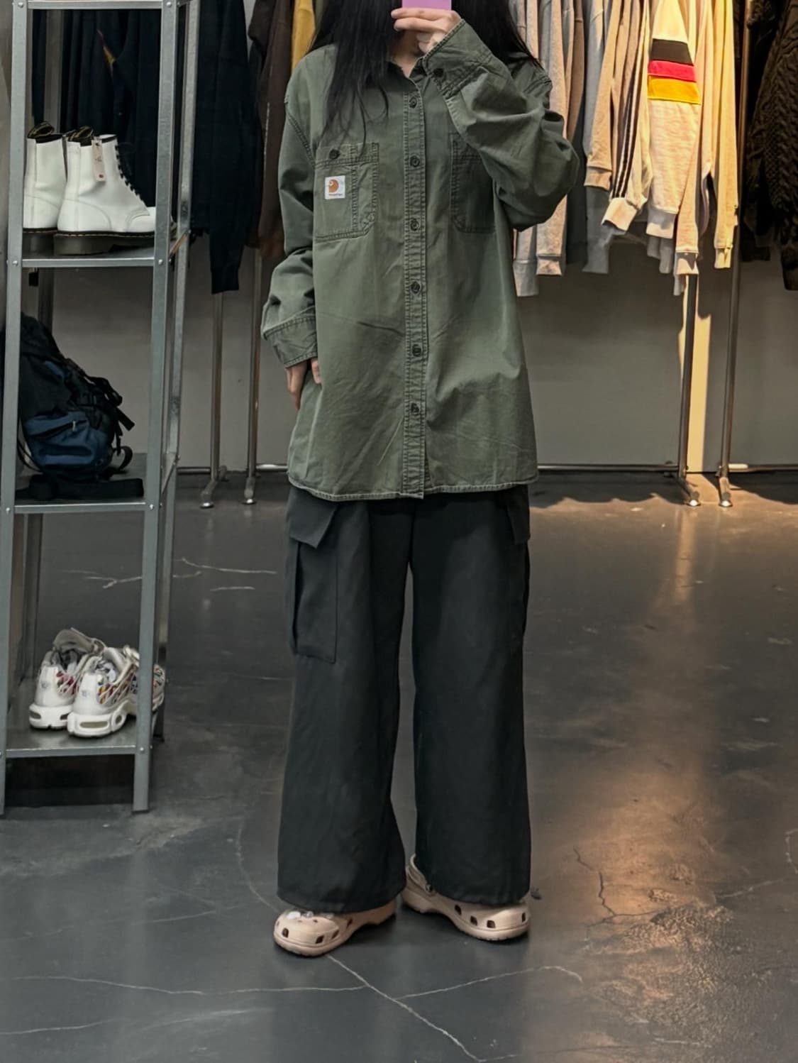 칼하트 카키 워크 셔츠 A2950 상품이미지1