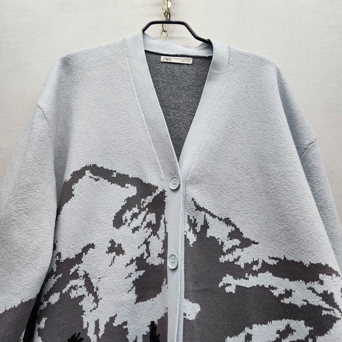 자라 ZARA 마운틴 무늬 니트 가디건 XL(2XL) 상품이미지2