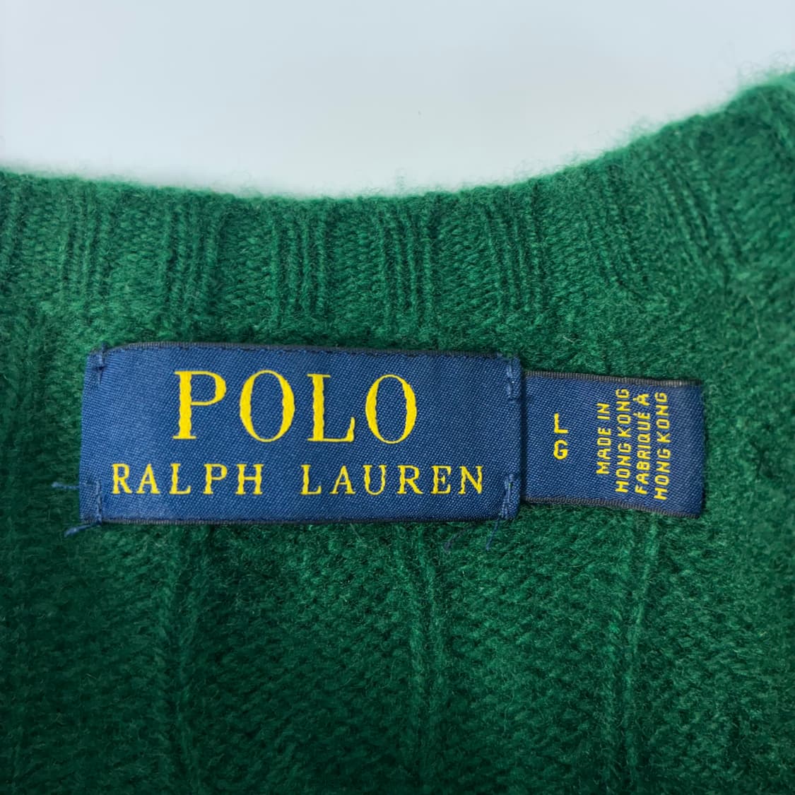 Polo  폴로 랄프로렌 자수 울 그린 꽈배기 니트  상품이미지4