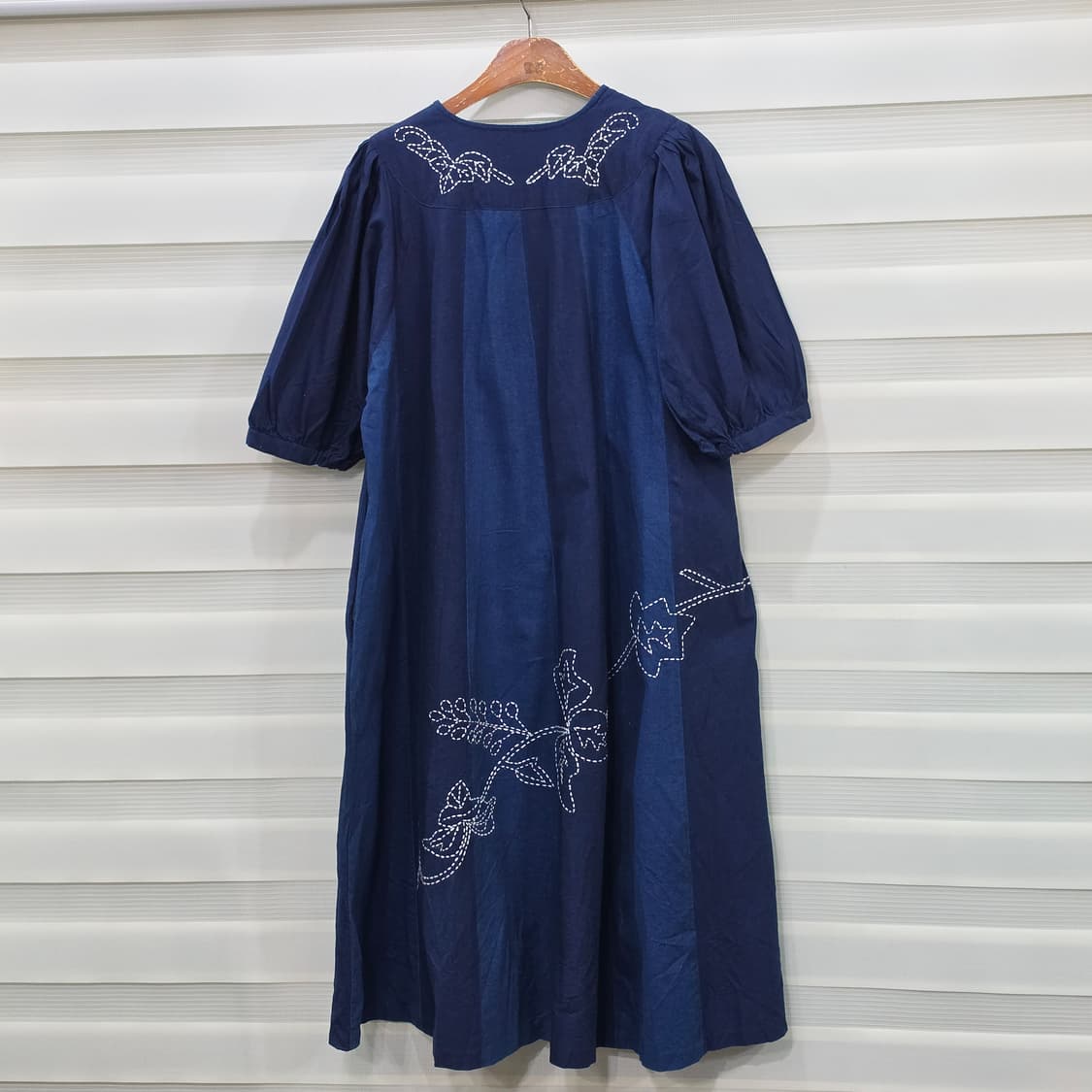 JAPAN 빈티지 인디고 반팔 원피스- 우먼프리 상품이미지8