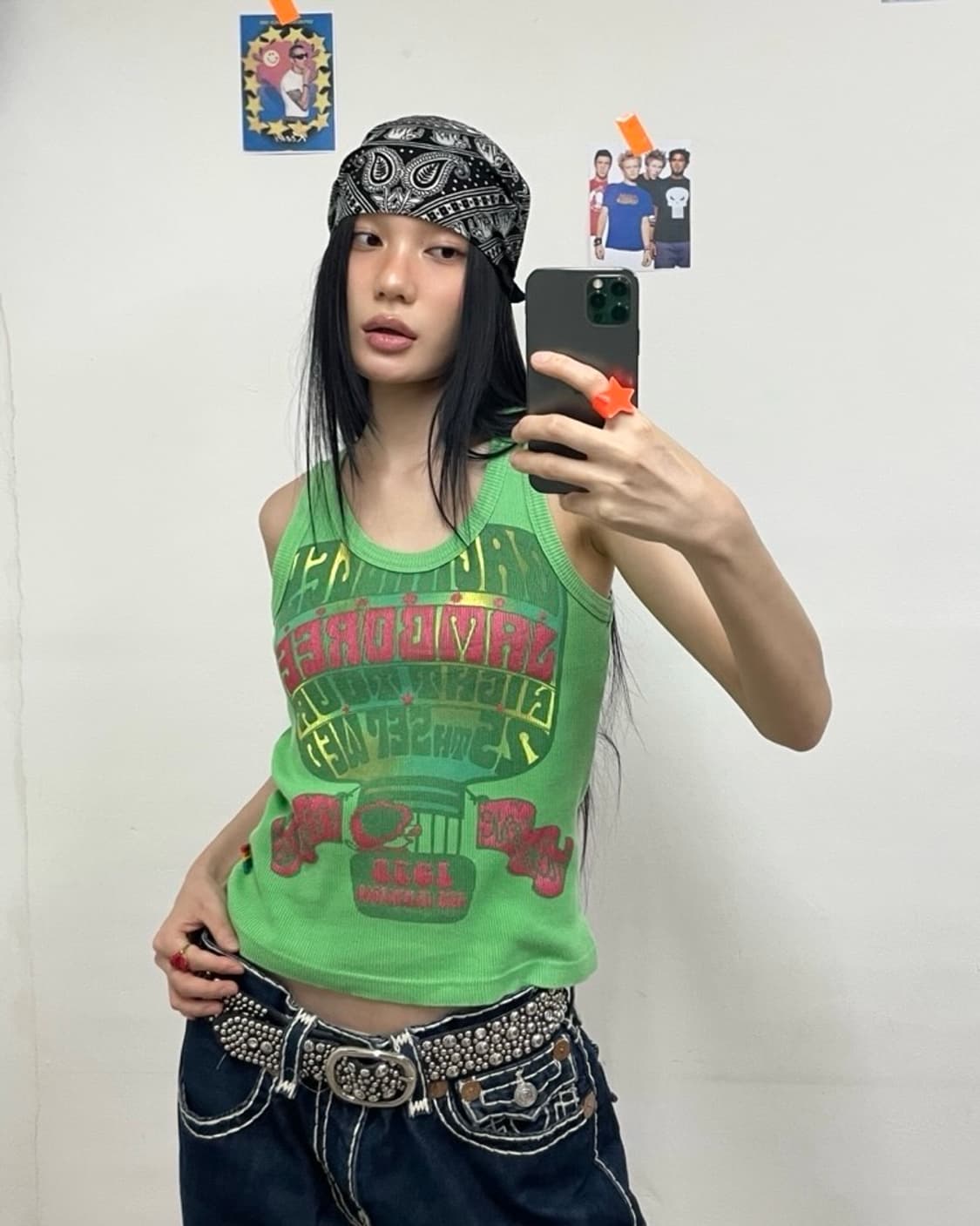 Retro hot air balloon green sleeveless  상품이미지1