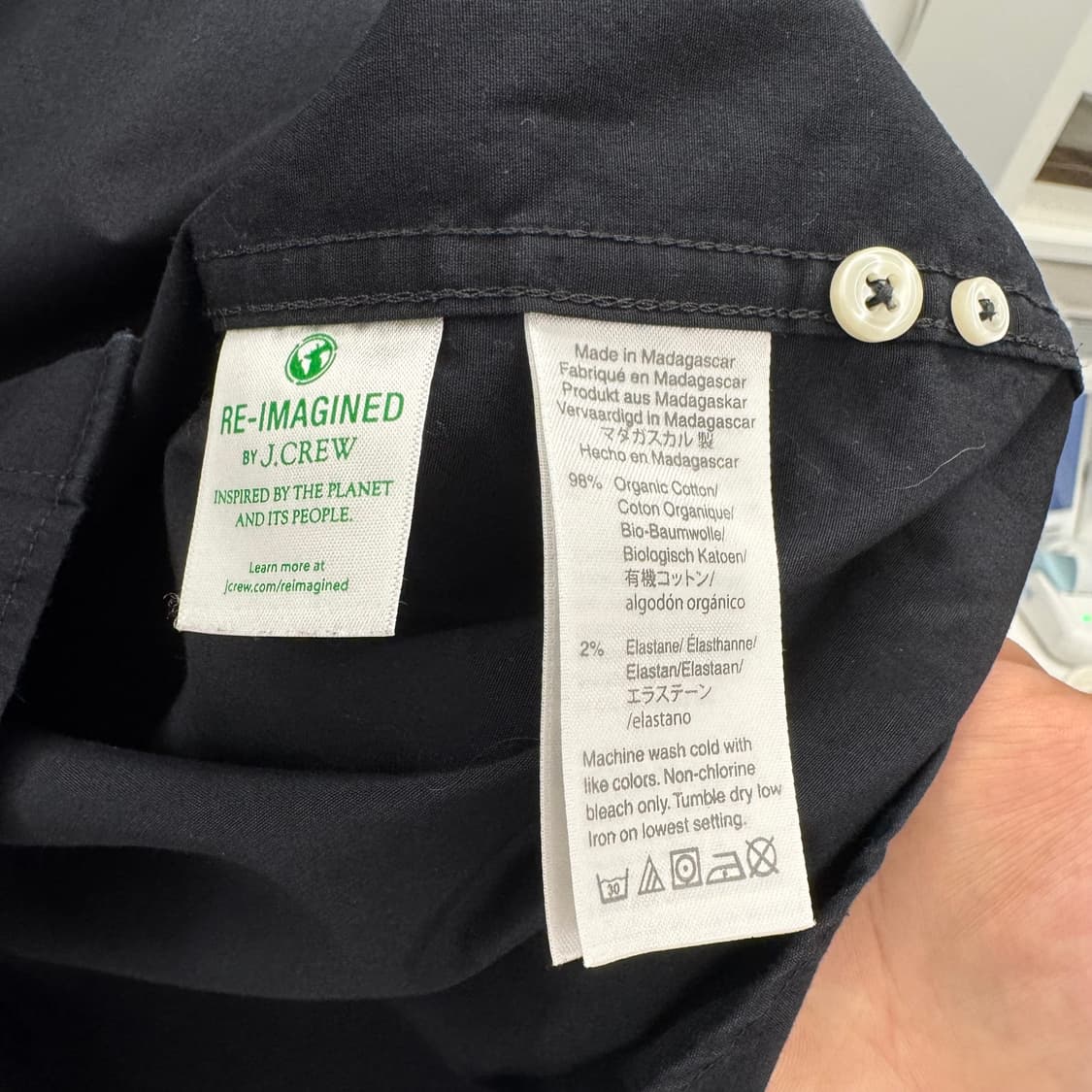 제이크루 오가닉 코튼 블랙 버튼다운 셔츠 (M)  상품이미지5