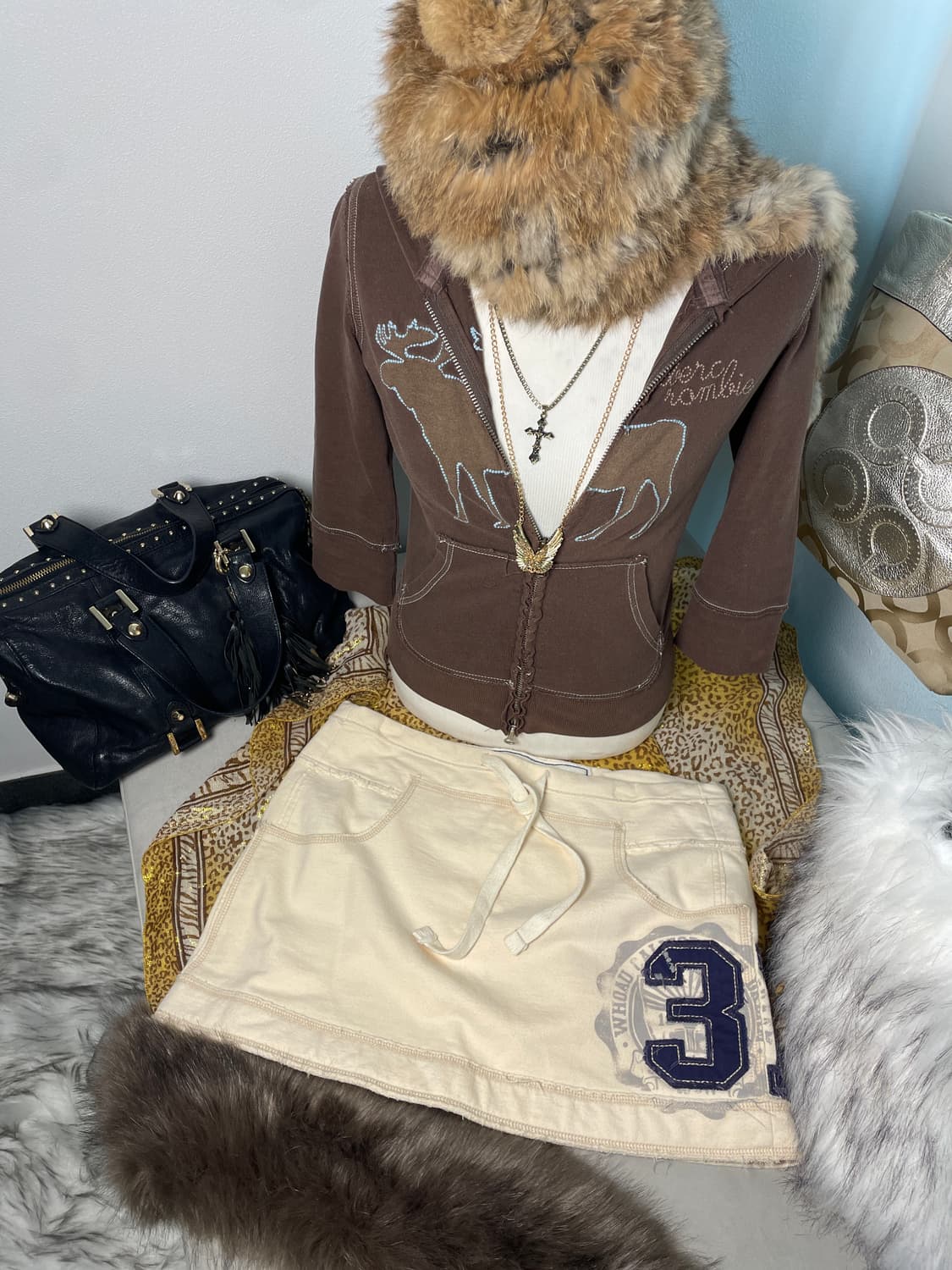 빈티지 후아유 스웻 미니스커트 상품이미지1