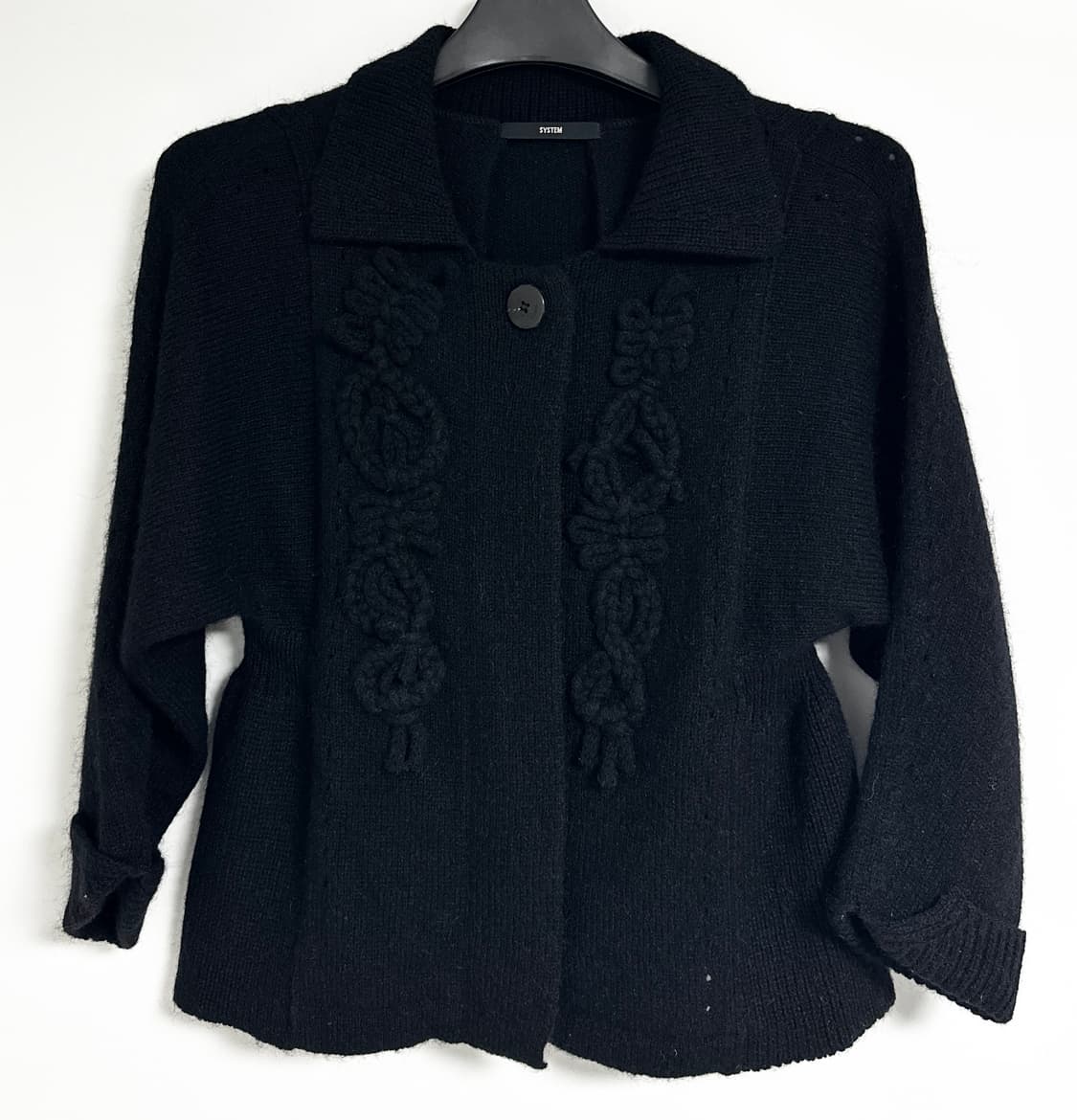 [SYSTEM] 여성 블랙 자켓형 니트 가디건 상품이미지1