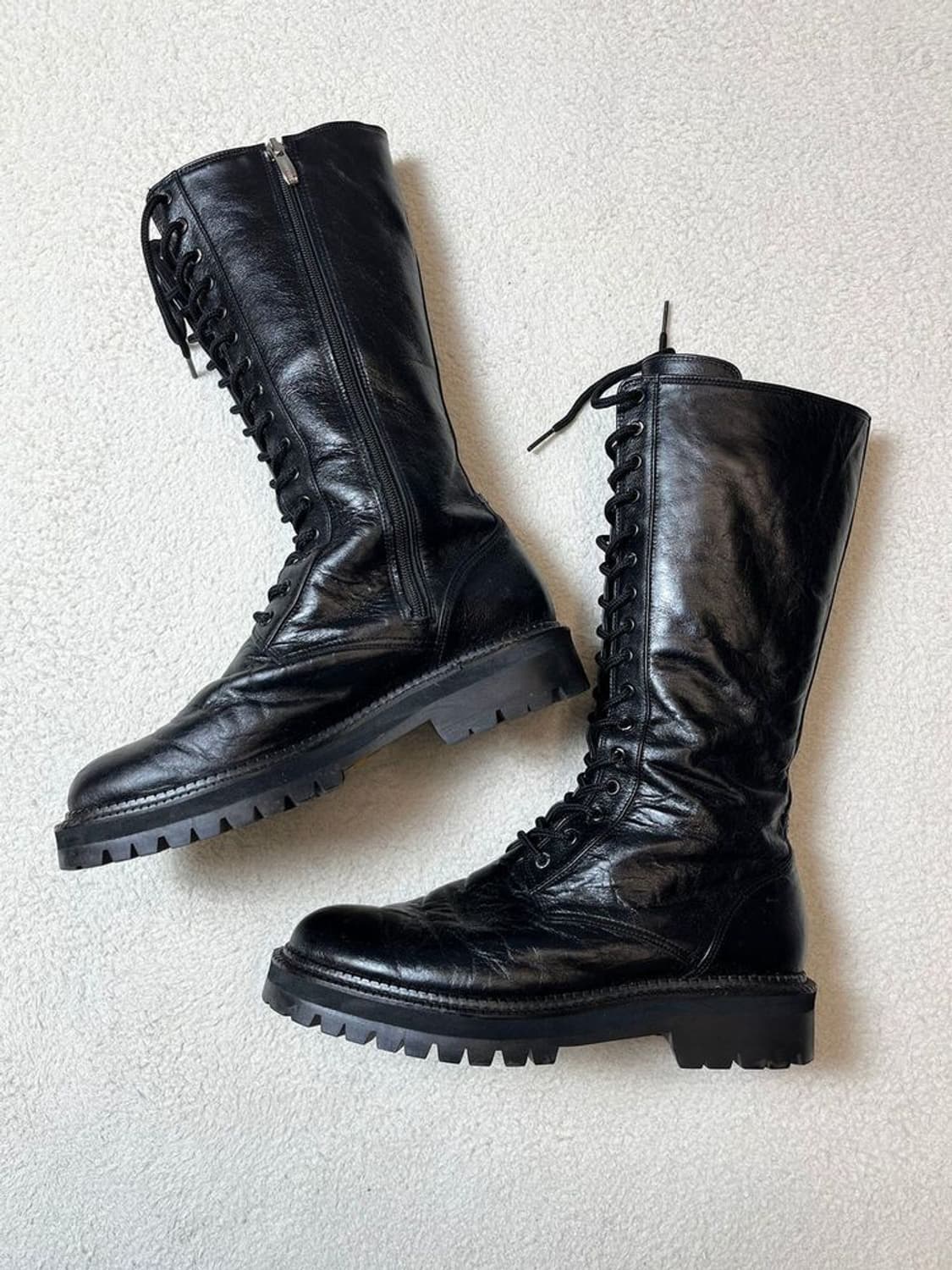 림림 Rim Rim 레이스업 하이 가죽 롱 부츠 A1792 상품이미지1