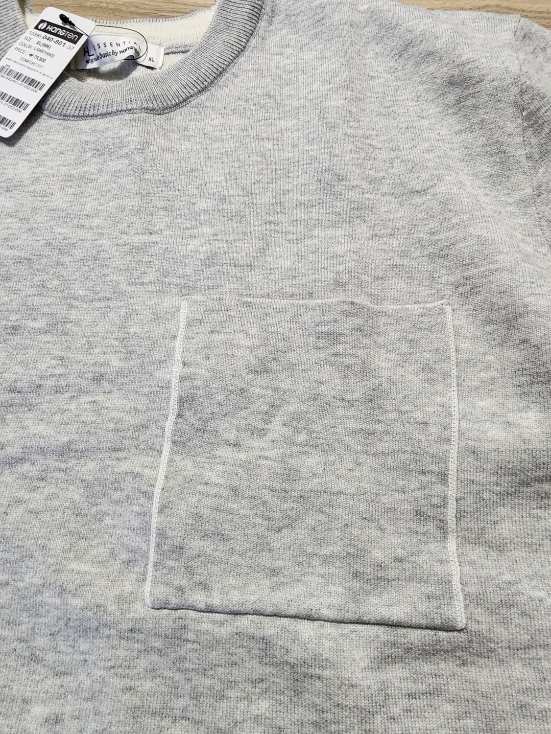 행텐라운드니트티셔츠그레이xl 상품이미지3
