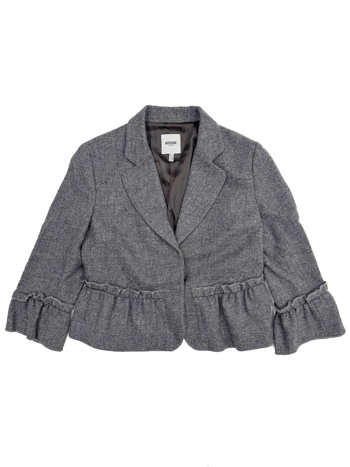 Moschino Grey Ruffle Wool Blazer/ 40 상품이미지1