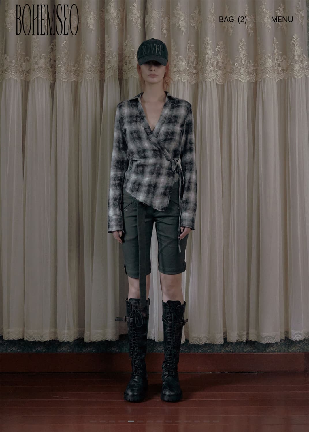 보헤미안서울 BELTED RIDING HALF PANTS OLIVE S 상품이미지1