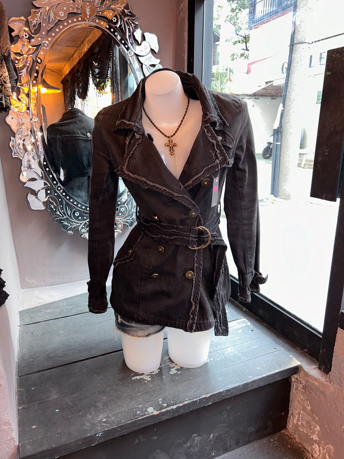 d.i.a 다이아 벨티드 흑청자켓 갸루y2k펑크 상품이미지3