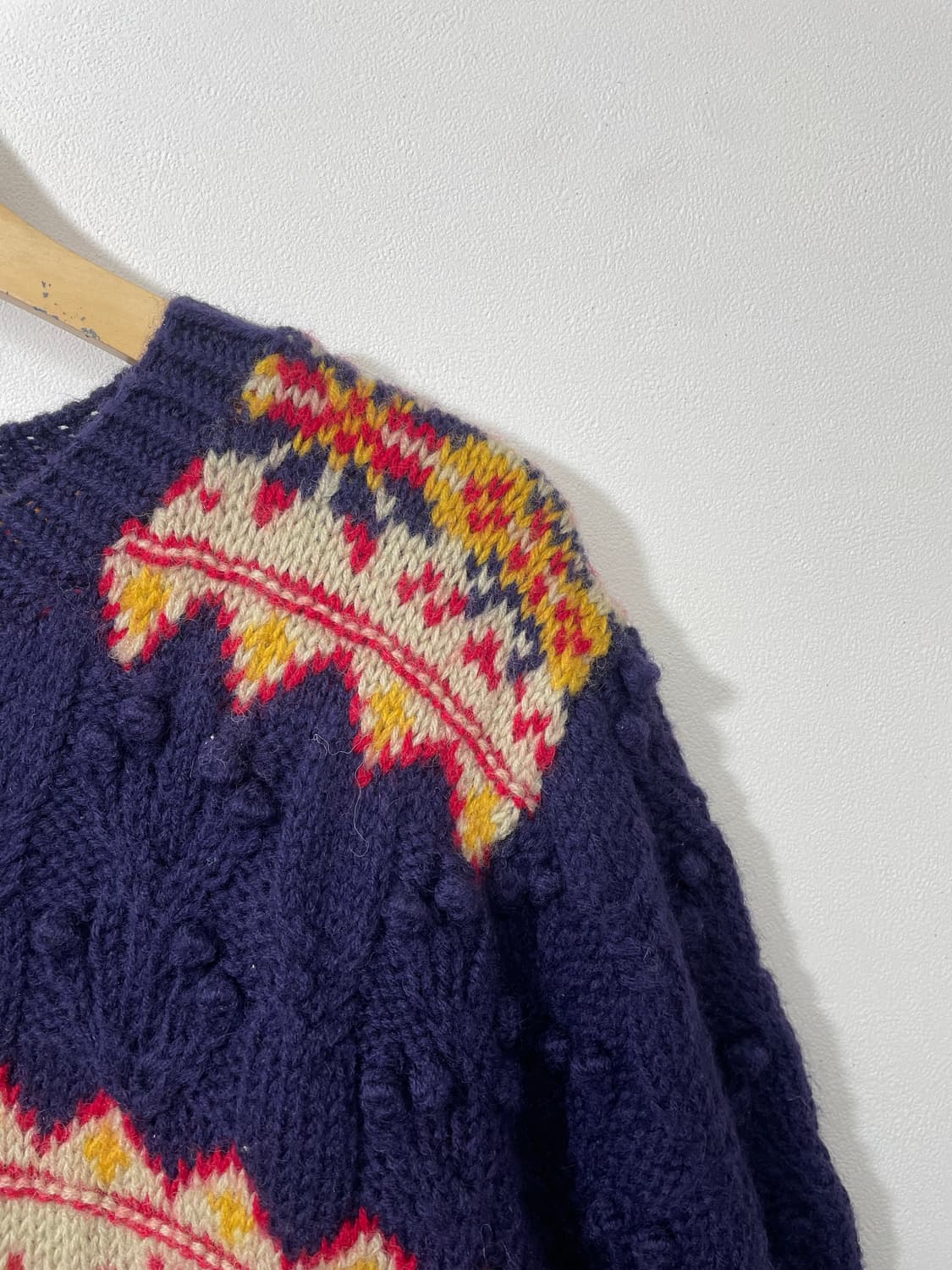 일본 빈티지 노르딕 디테일 헤비 니트 L - K44 상품이미지3