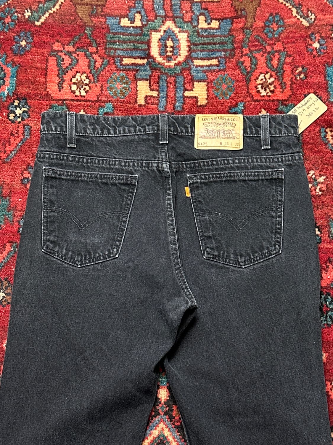 90’s USA Made 리바이스 517 블랙 오렌지탭 부츠컷 상품이미지6