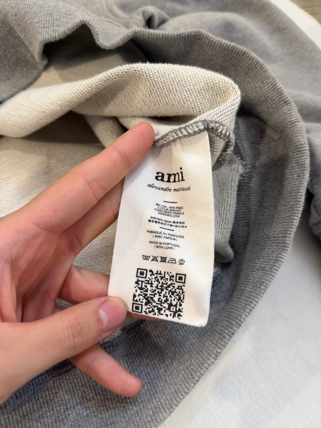 큐알정품) 아미 하트로고 맨투맨 스웻셔츠 그레이 상품이미지6