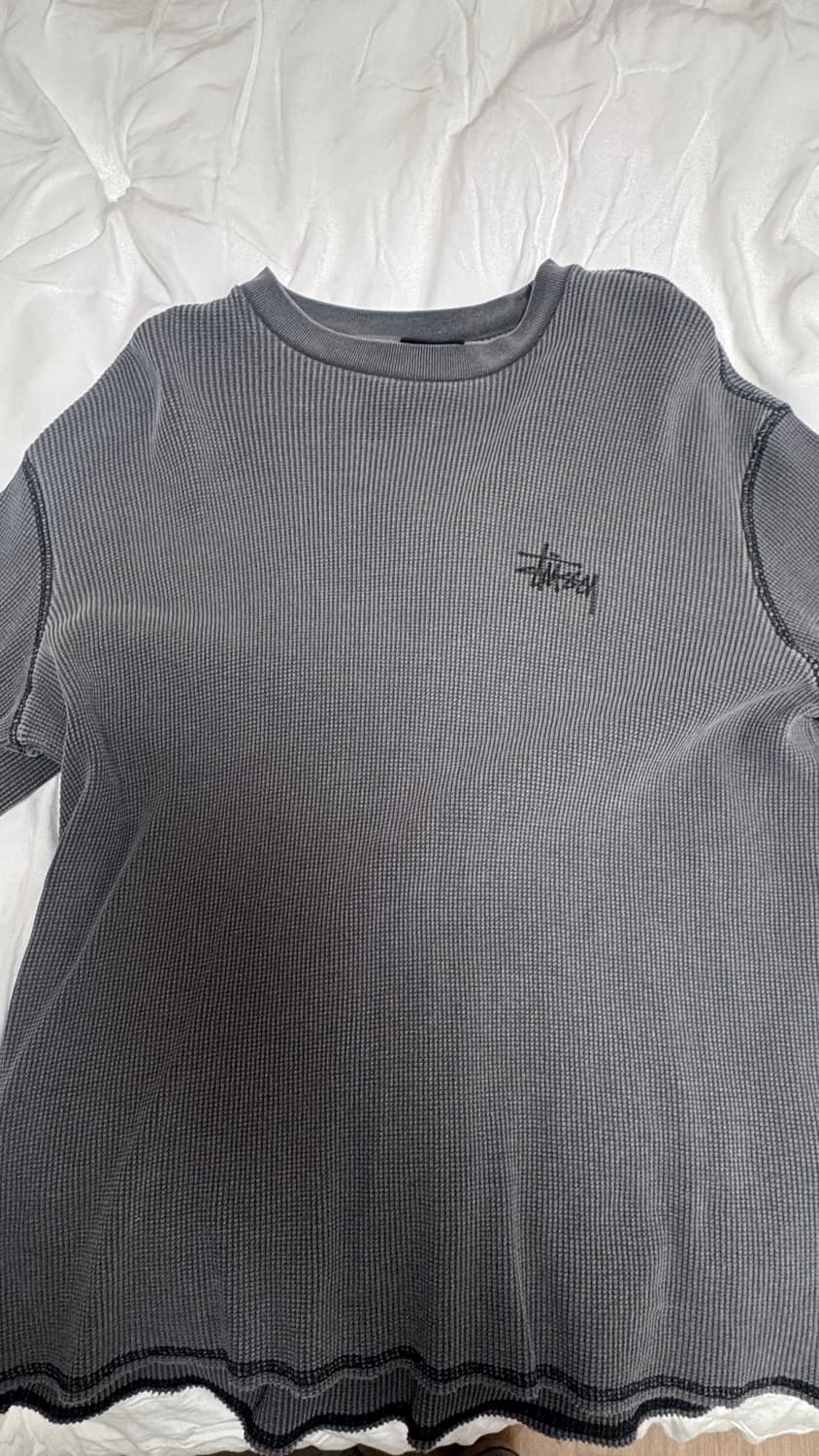 스투시 베이직 스탁 써멀 롱슬리브 티셔츠 워시드 블랙 상품이미지1