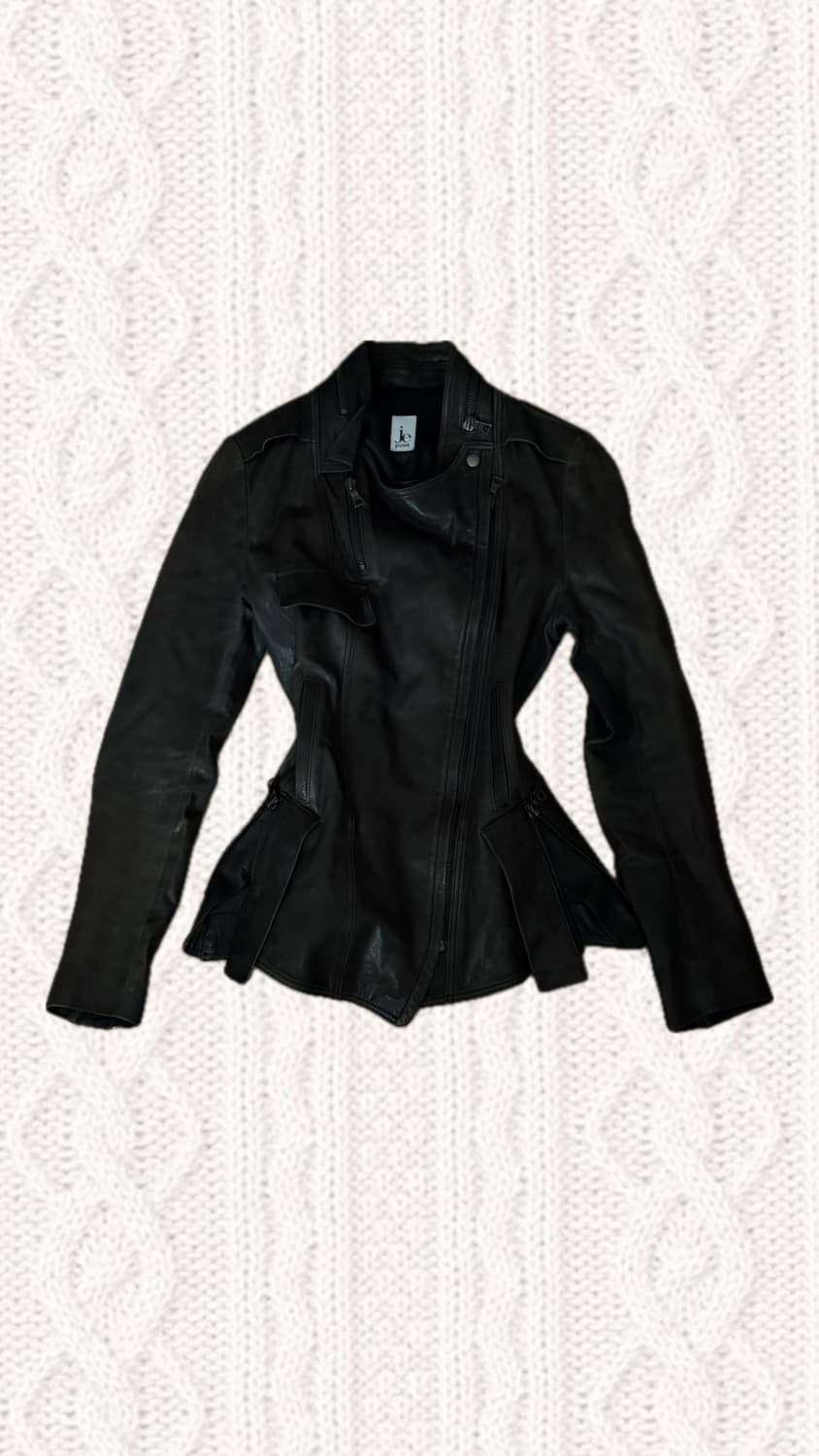 빈티지 양가죽 리얼 레더 언발 지퍼 자켓 슬림핏 딱붙핏 상품이미지1