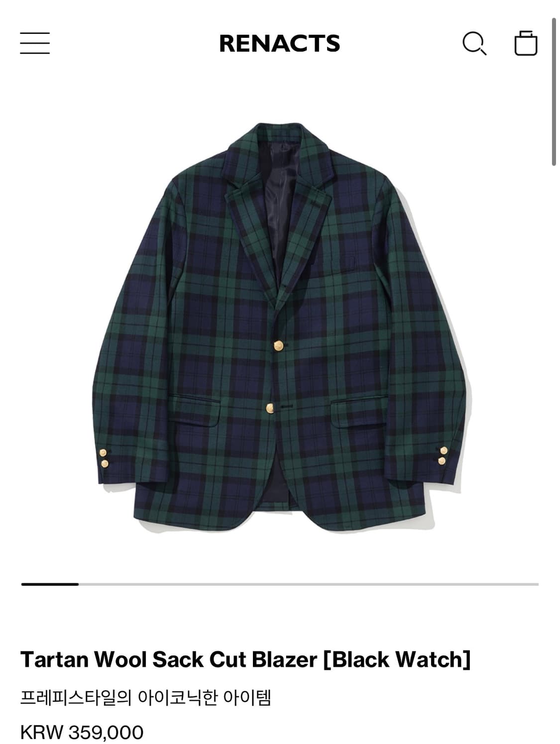 리넥츠 타탄 블랙와치 블레이저 자켓 3(105) 상품이미지1