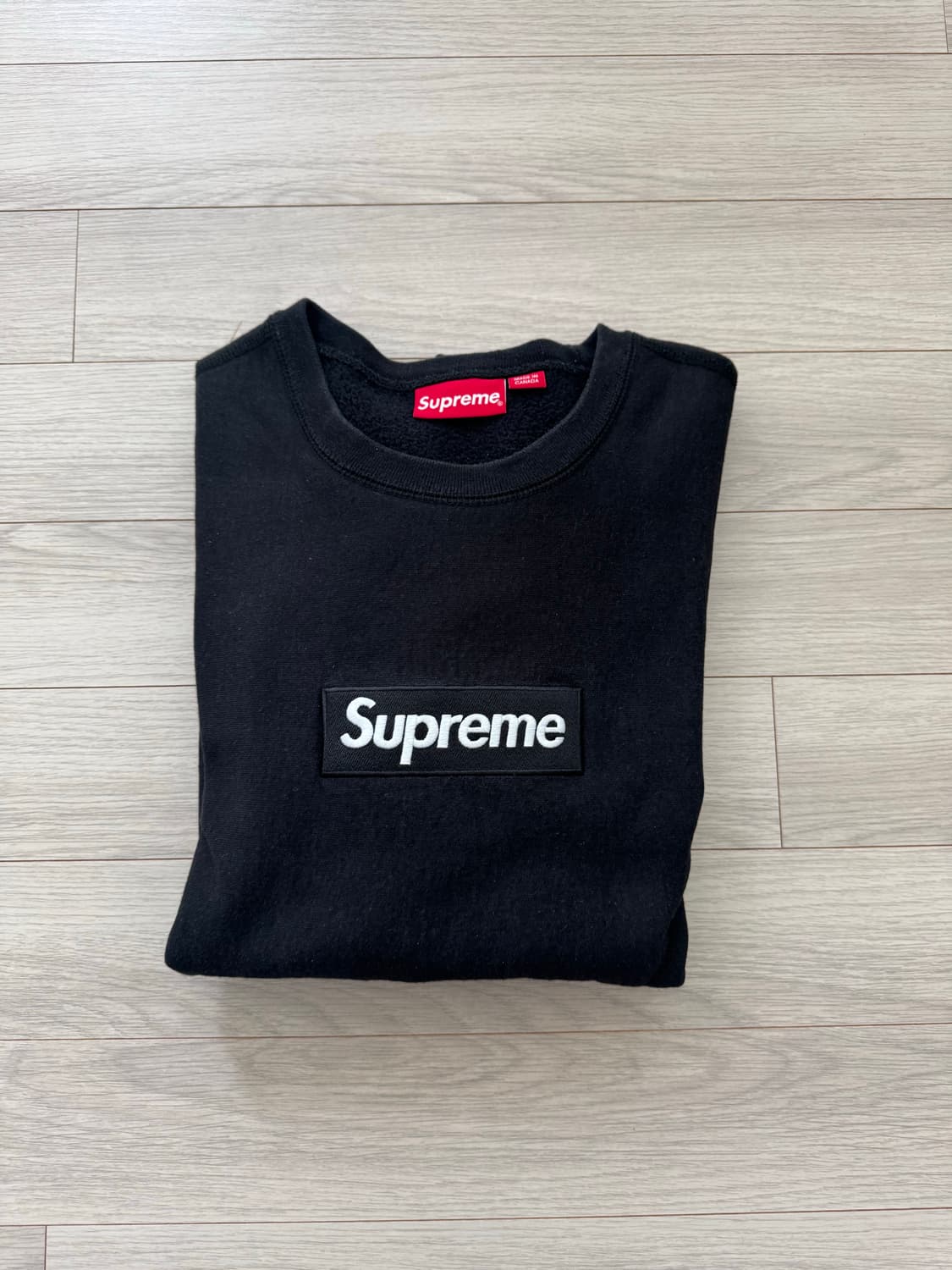 슈프림 박스로고 크루넥 블랙 FW18 상품이미지2