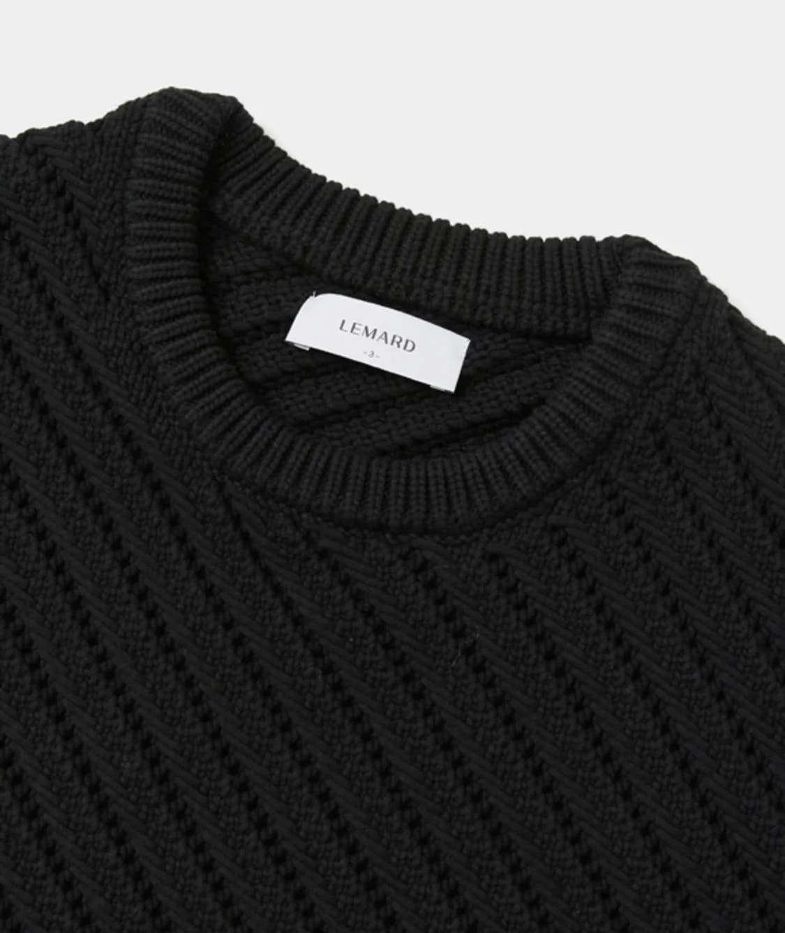 르마드 오블리크 시스루 라운드 니트 스웨터 블랙 2 사이즈 M 상품이미지6