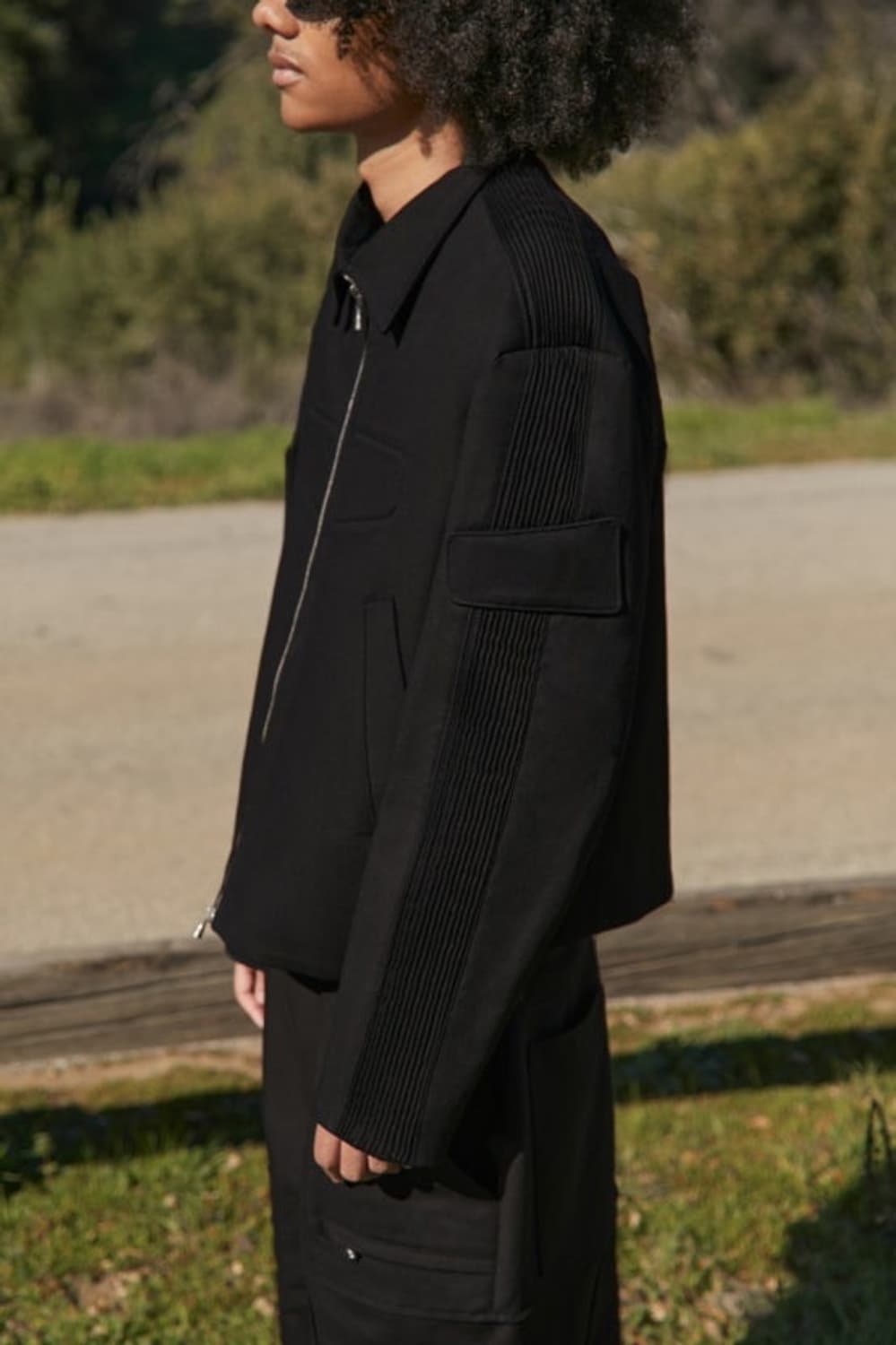 [S] stu 엠보 레이싱 자켓 블랙 상품이미지2