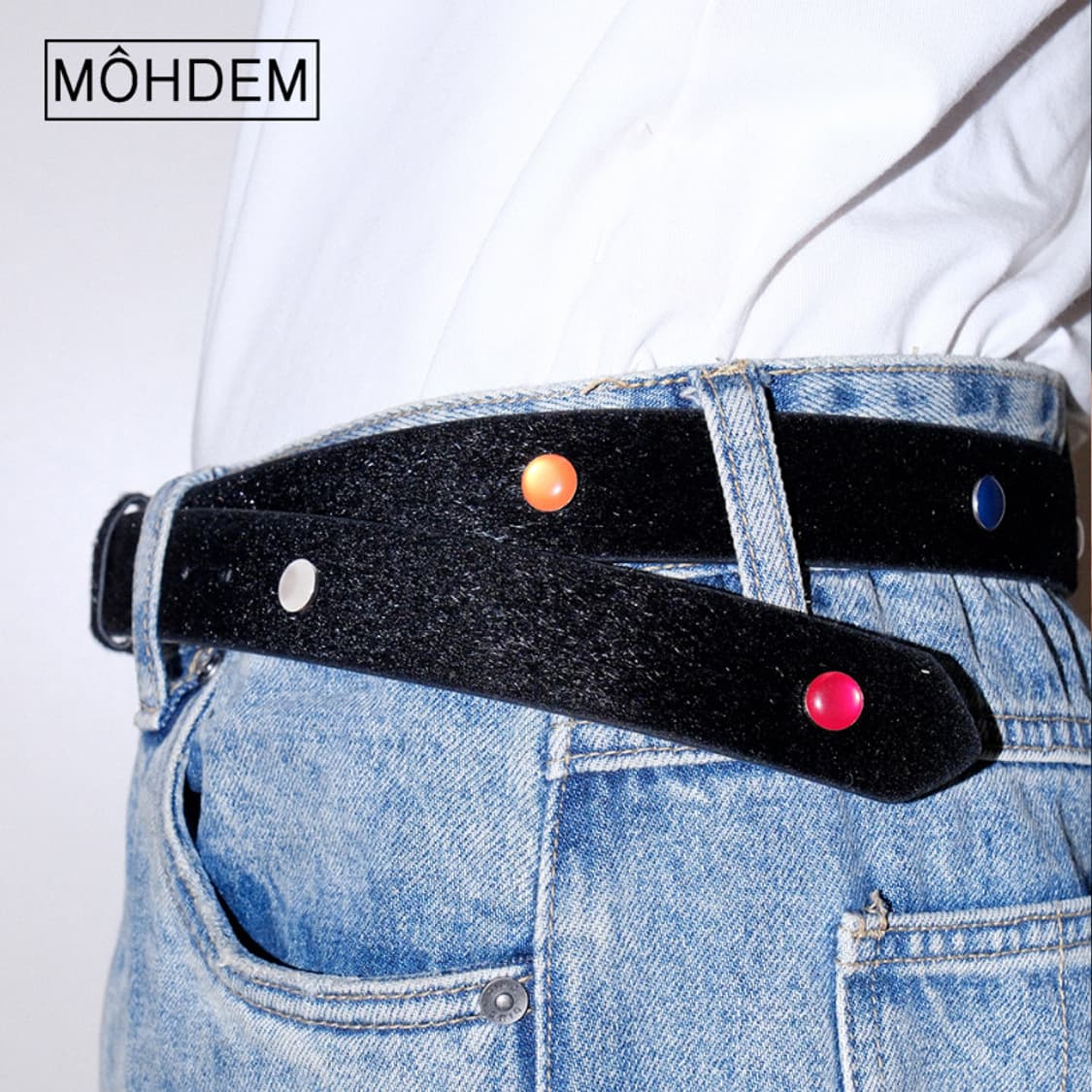 [Unisex] 스터드 송치털 미니멀 가죽벨트 상품이미지3