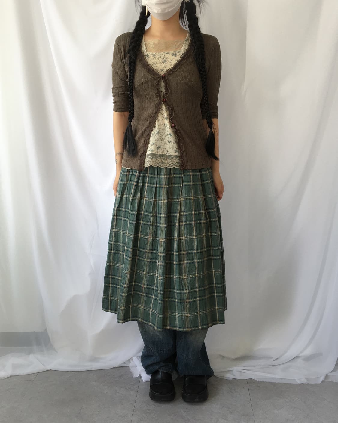 Check pattern skirt 상품이미지5