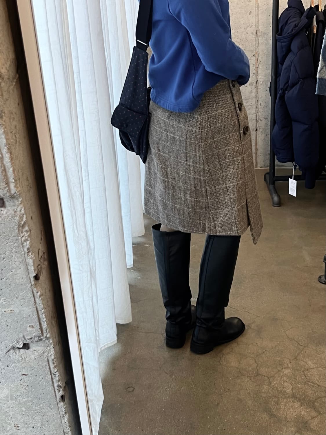 언발란스 트위드 스커트 브라운 상품이미지6