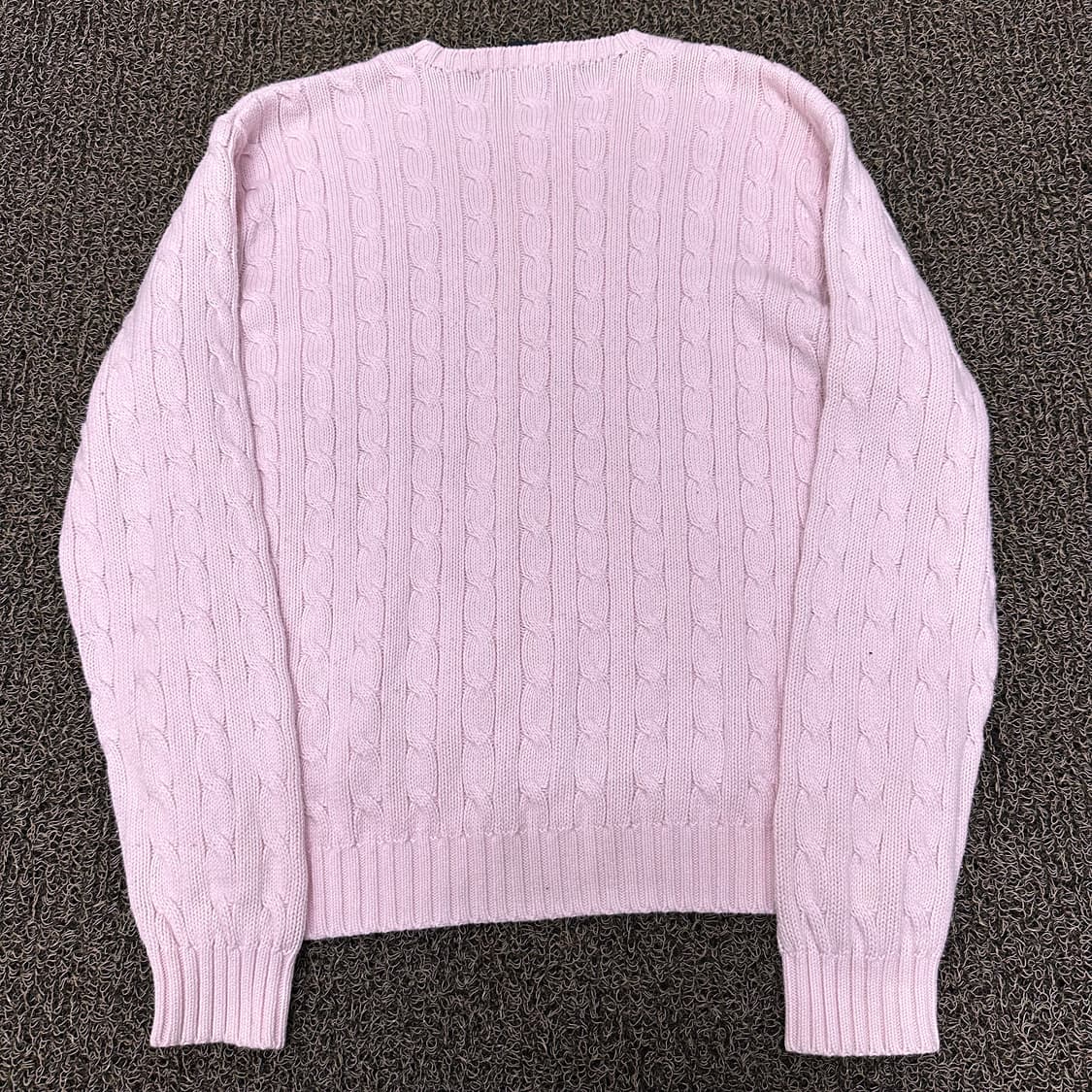 POLO 폴로 스포츠 여성 케이블 꽈배기 니트 핑크 L 상품이미지4