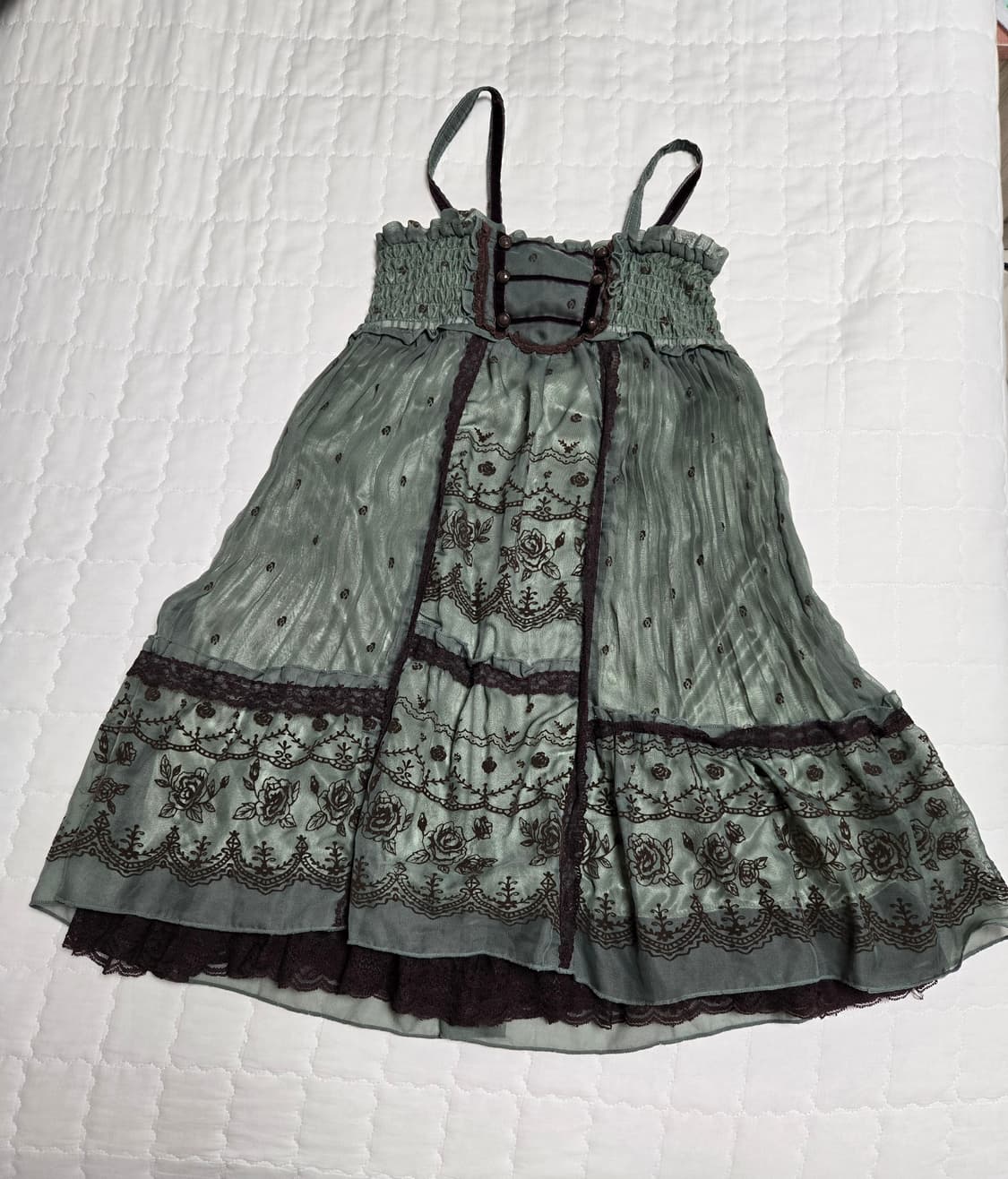 엑시즈팜 롱원피스 초코민트 그린 일브 모리걸 페어리 상품이미지3