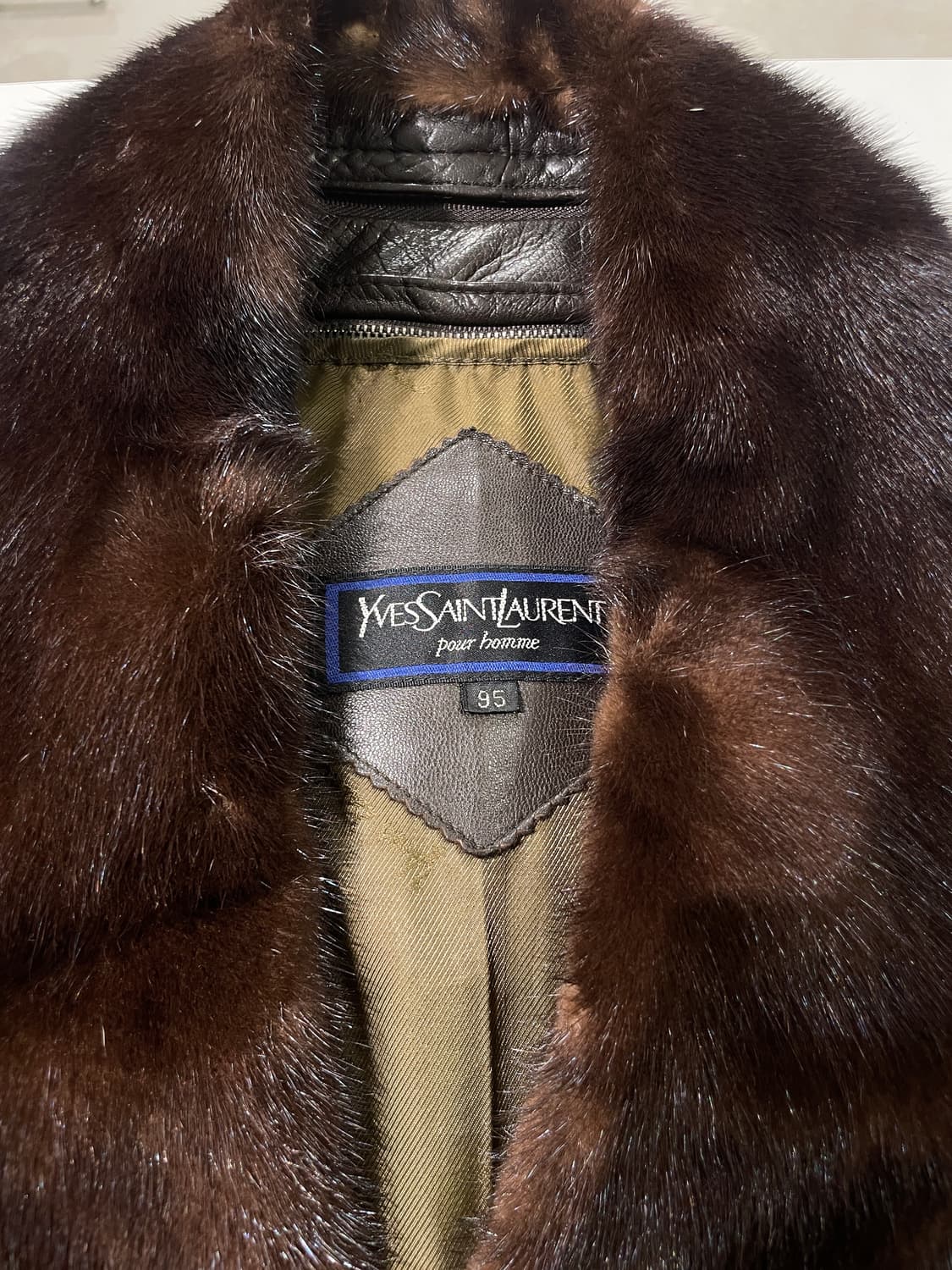 이브 생로랑 뿌르 옴므 딥 브라운 쉽 레더 스웨이드 무스탕 자켓 상품이미지7