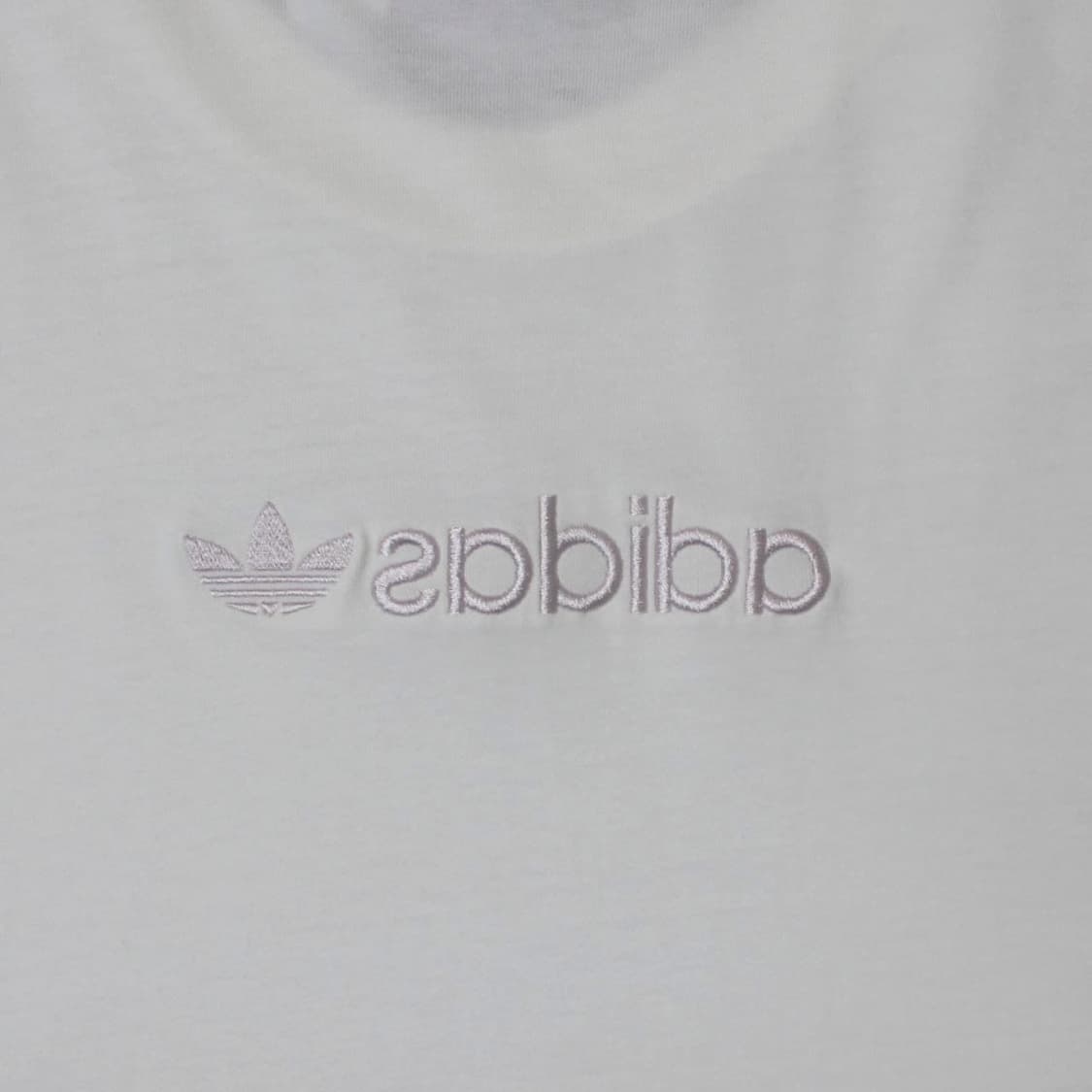 Adidas 아디다스 핑크 자수로고 화이트 라운드 반팔 P395 상품이미지4