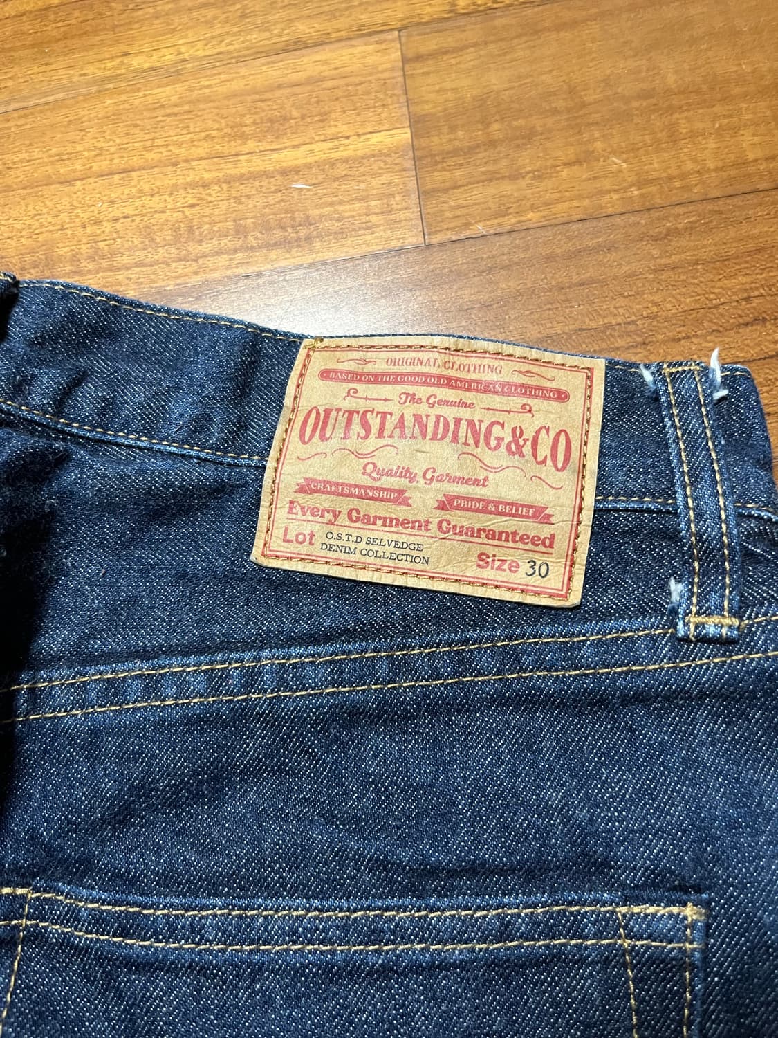 아웃스탠딩 40s 셀비지 스트레이트 데님 인디고 상품이미지4