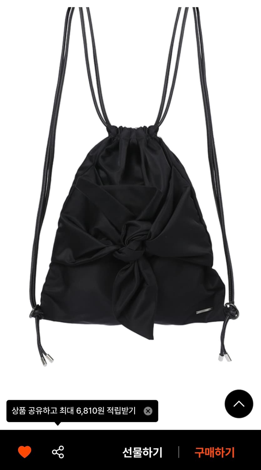 미세키서울 Tie-up drawstring bag BLACK 백팩 상품이미지1
