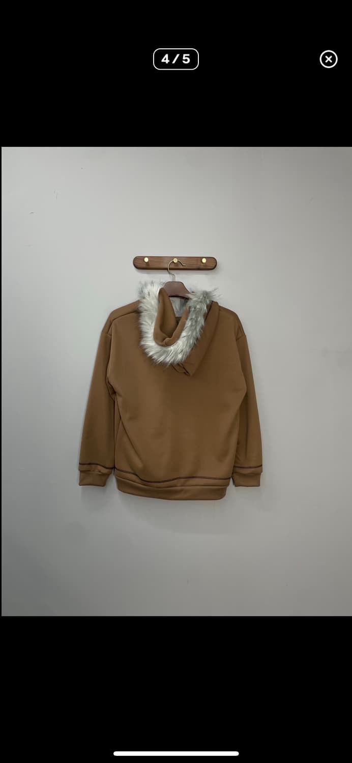 빈티지 y2k 해골 털 후드집업 A2992 상품이미지4