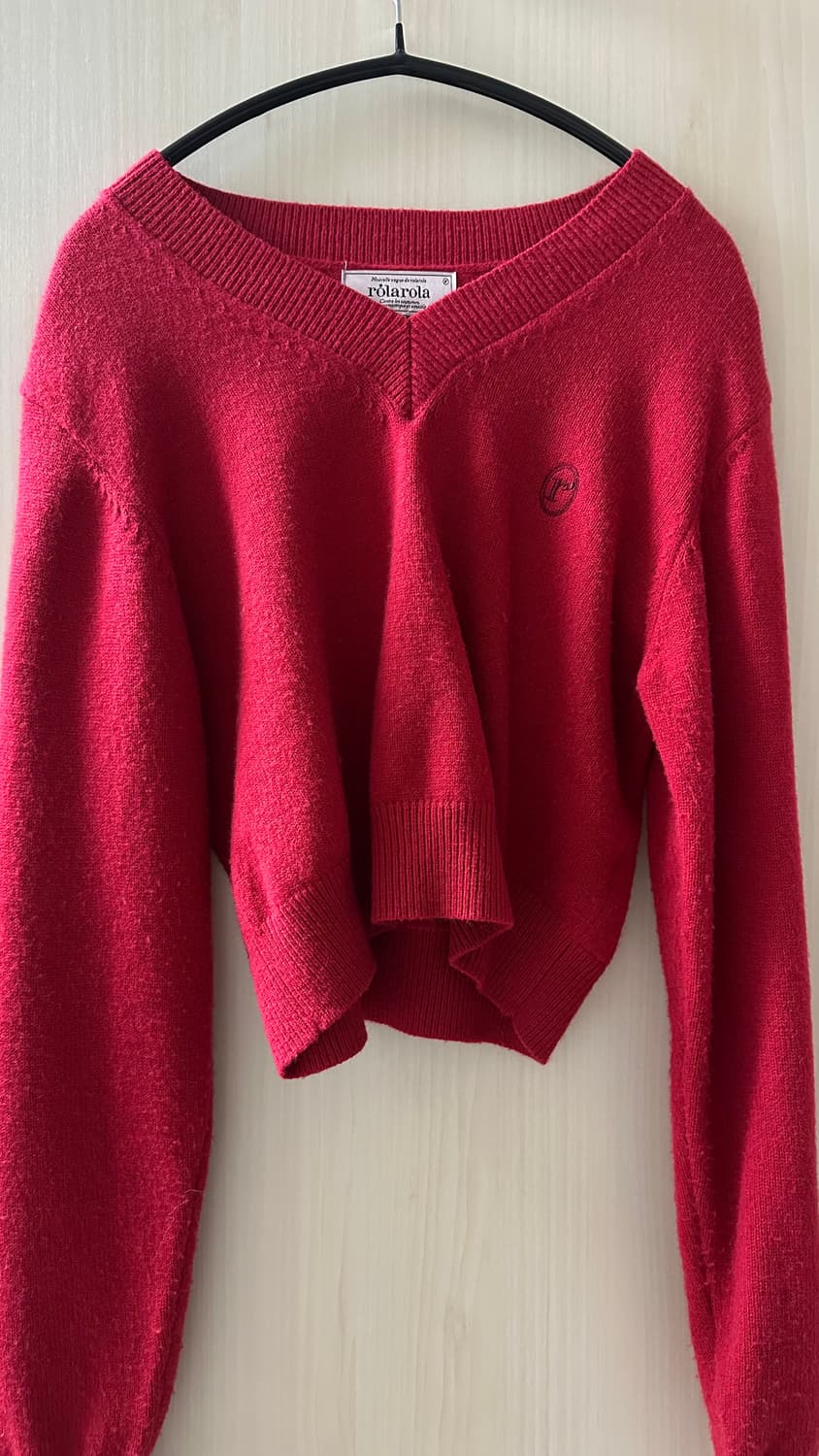 로라로라 브이넥 크롭니트 상품이미지2