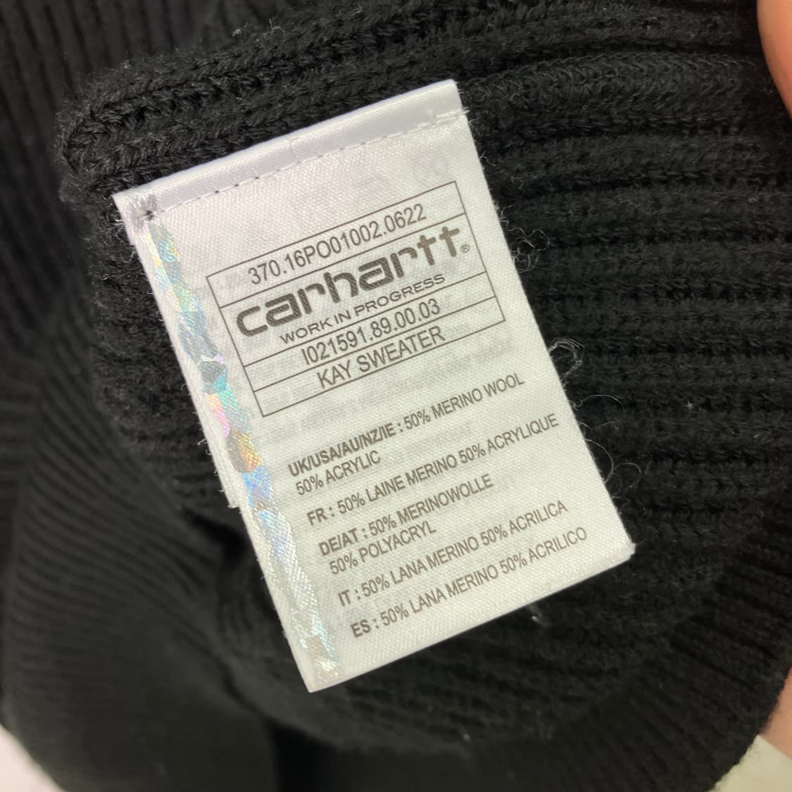 칼하트 블랙 골지 니트 S 상품이미지5