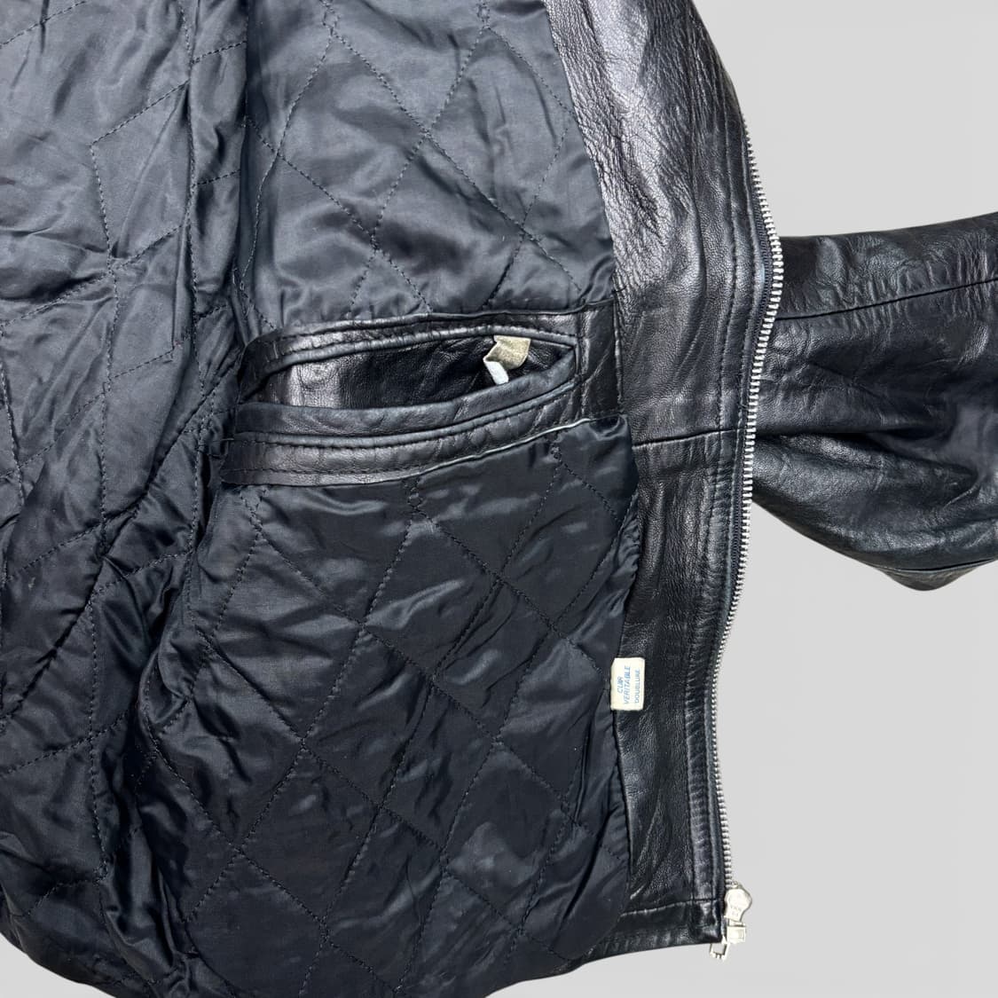 80's 프렌치 레더 바이커 자켓 상품이미지8