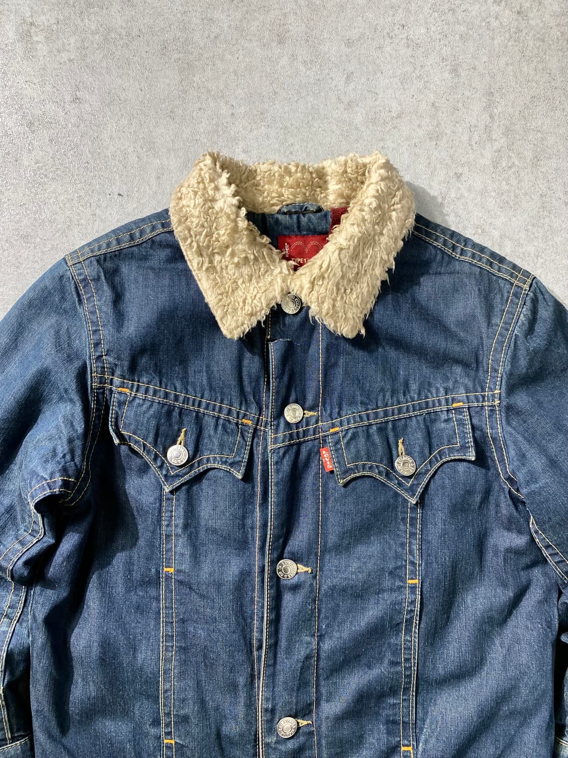 [M] 00s Levi's 리바이스 타입원 데님 쉐르파 자켓 상품이미지2