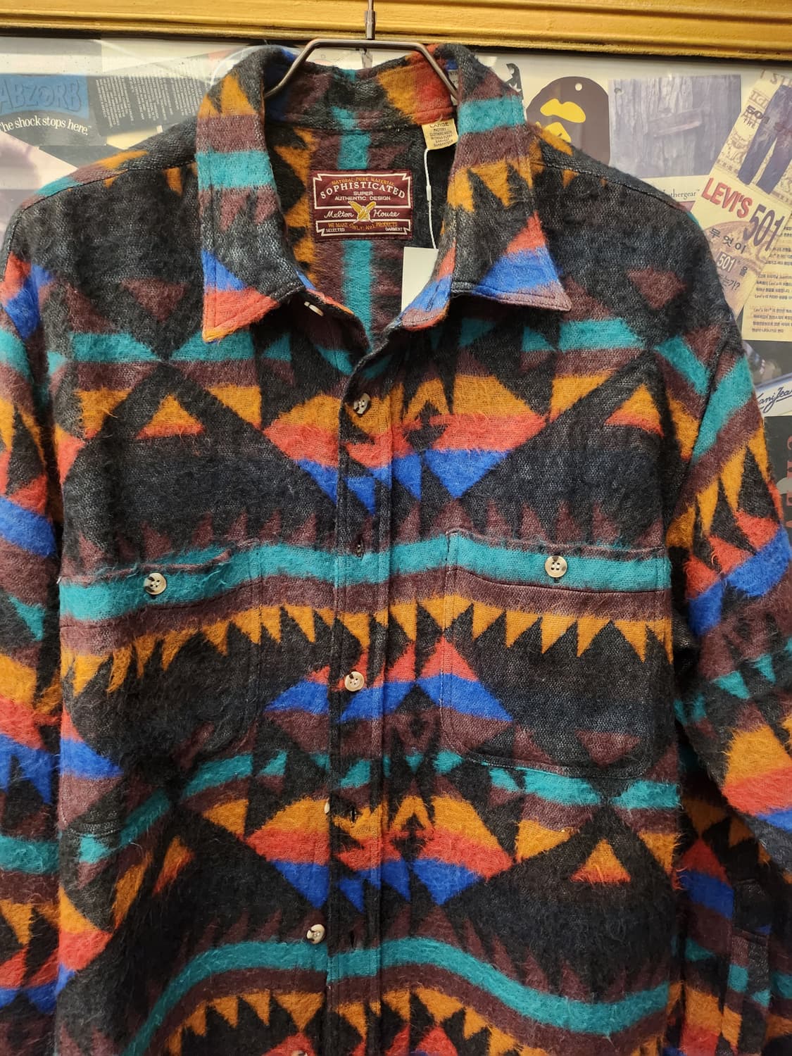 80s Melton House 나바호 울 셔츠 상품이미지3