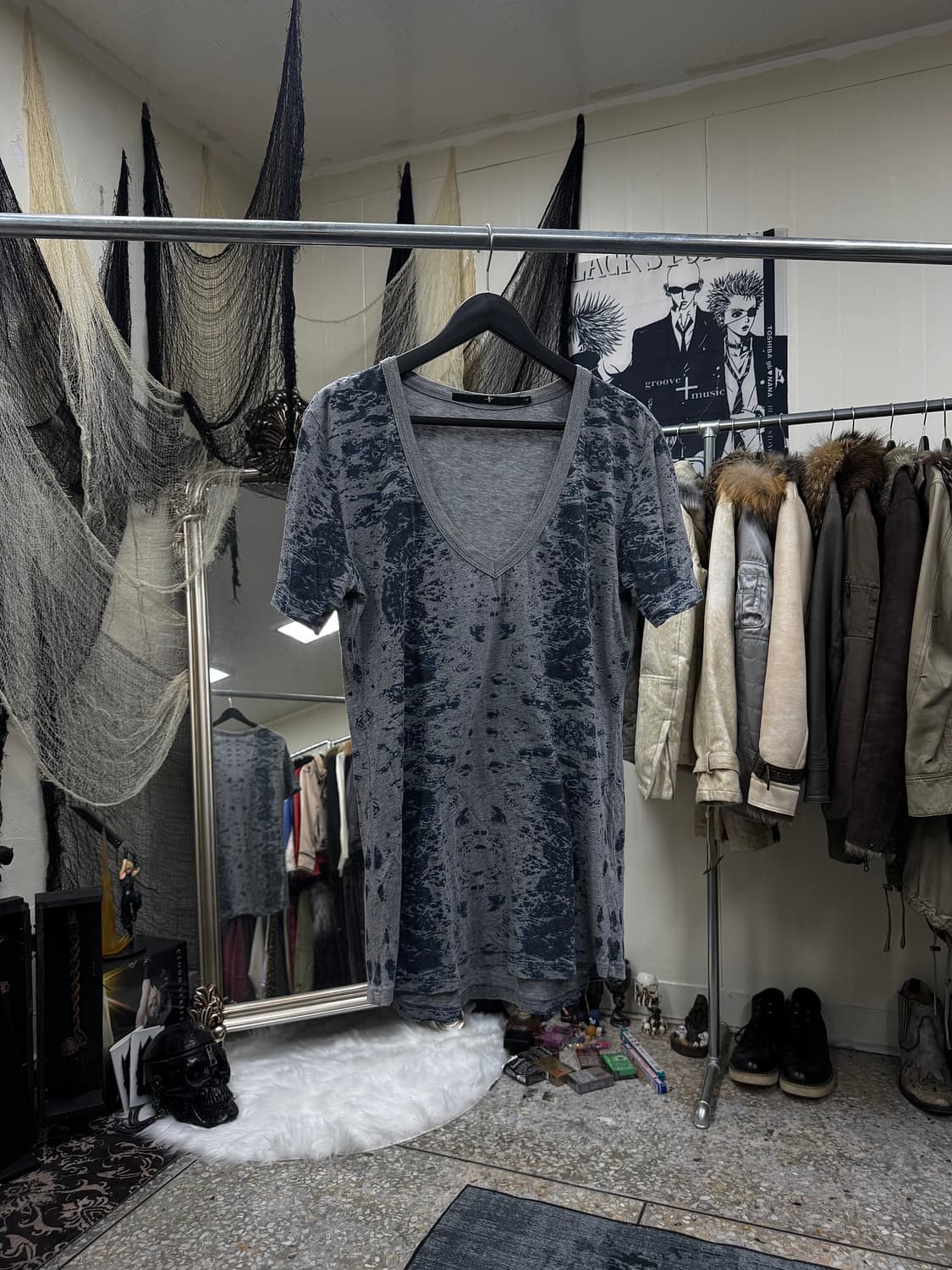 No id 00s marbling printing top 상품이미지1