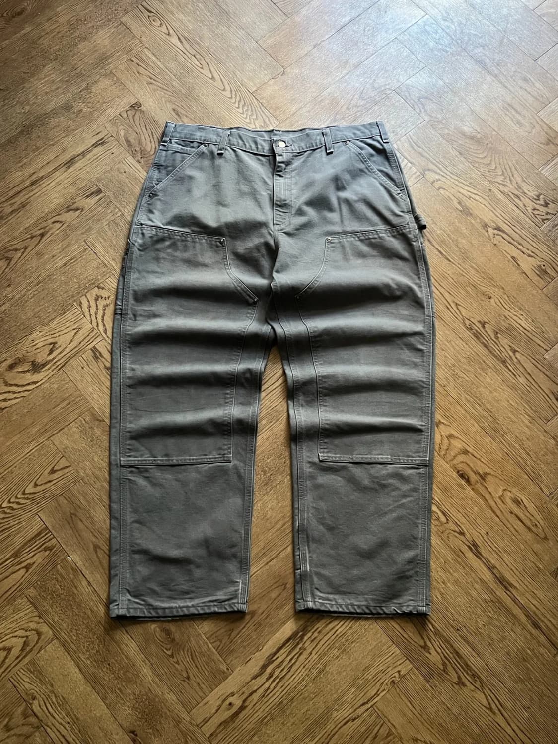 [38]칼하트 USA 차콜그레이 더블니 워크 팬츠 상품이미지1