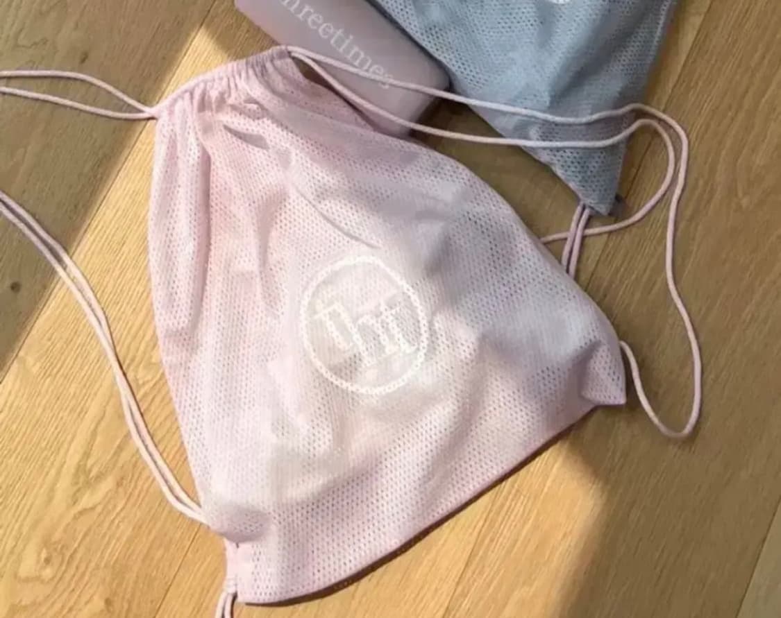 쓰리타임즈 메쉬 백팩 핑크 짐색 상품이미지2