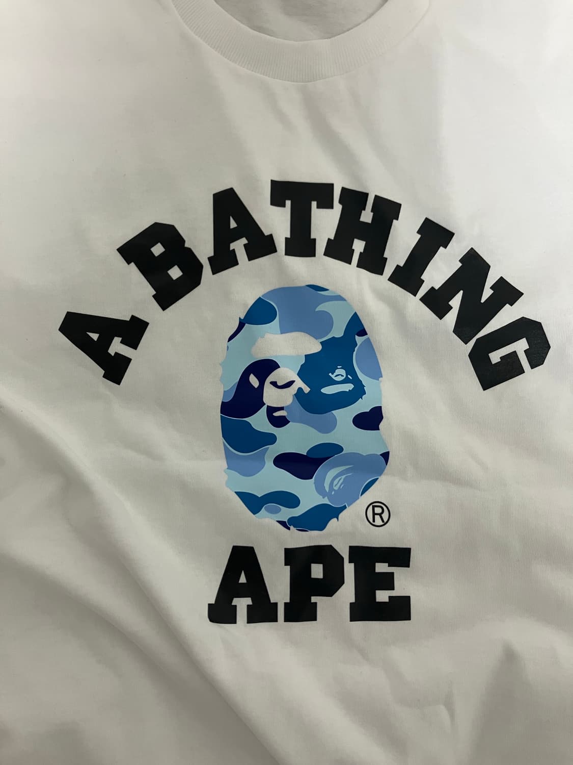 베이프 ABC 카모 흰색 파랑 블루 반팔티 ladies s사이즈 상품이미지4