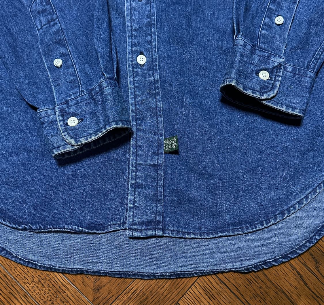 90s 폴로 컨트리 버튼다운 데님셔츠 L 상품이미지4