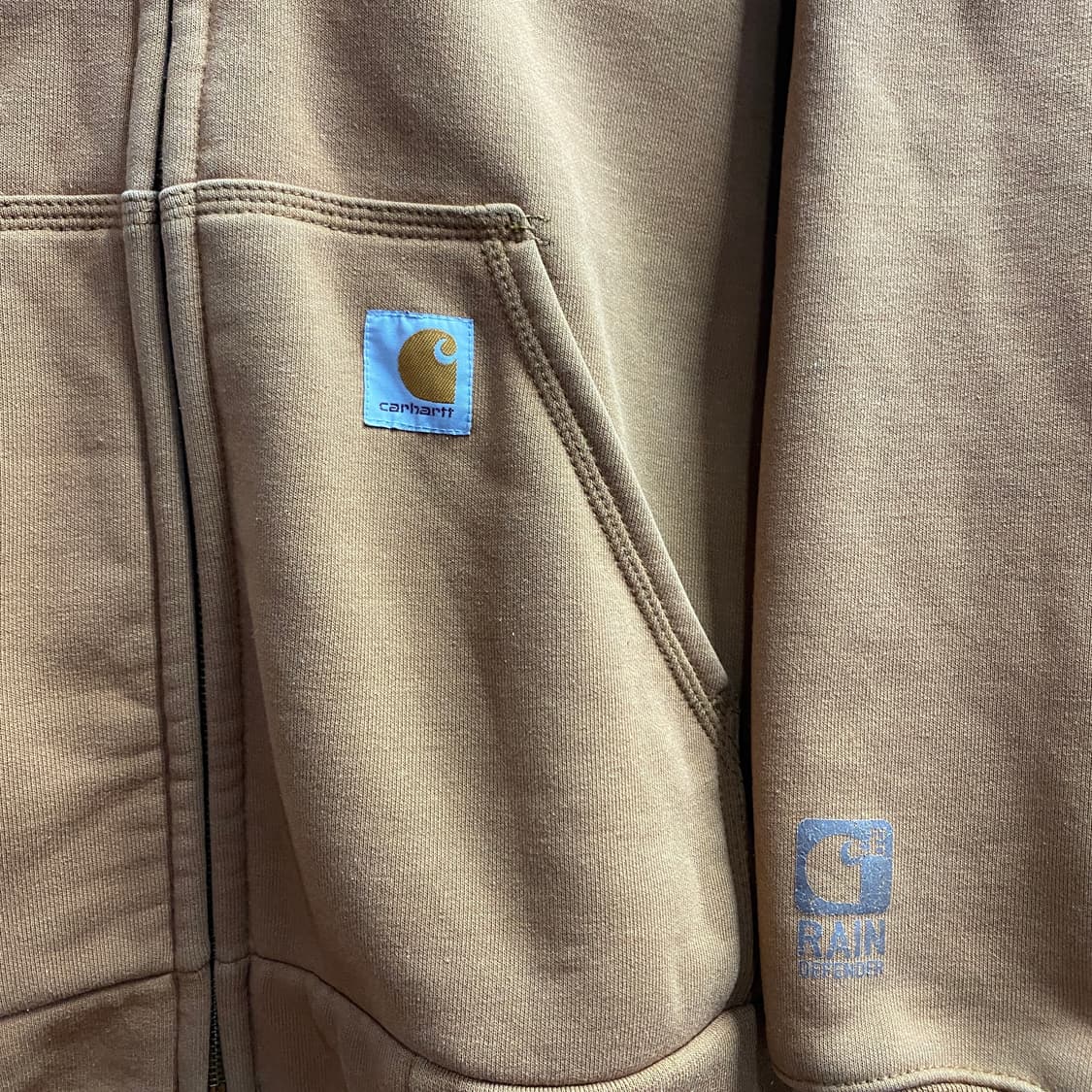 칼하트 패치로고 헤비웨이트 브라운 후드집업 B4035 상품이미지3