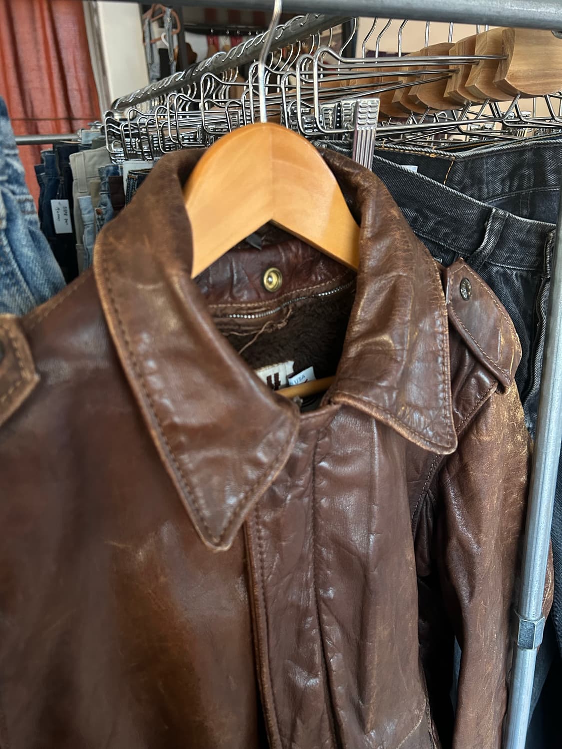 80‘s Schott 쇼트 G-1 가죽자켓 상품이미지8