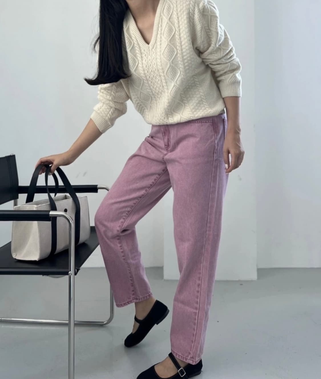 깔량)피그먼트 워싱진 인디핑크 55사이즈(새상품) 상품이미지4