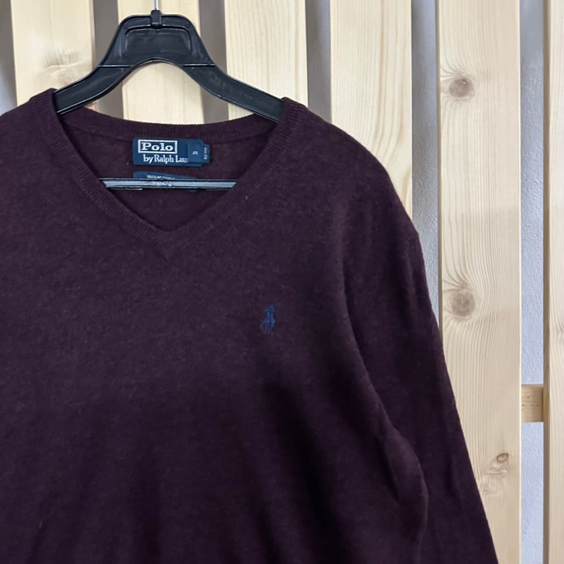(M) 폴로 랄프로렌 버건디 브이넥 니트 상품이미지4